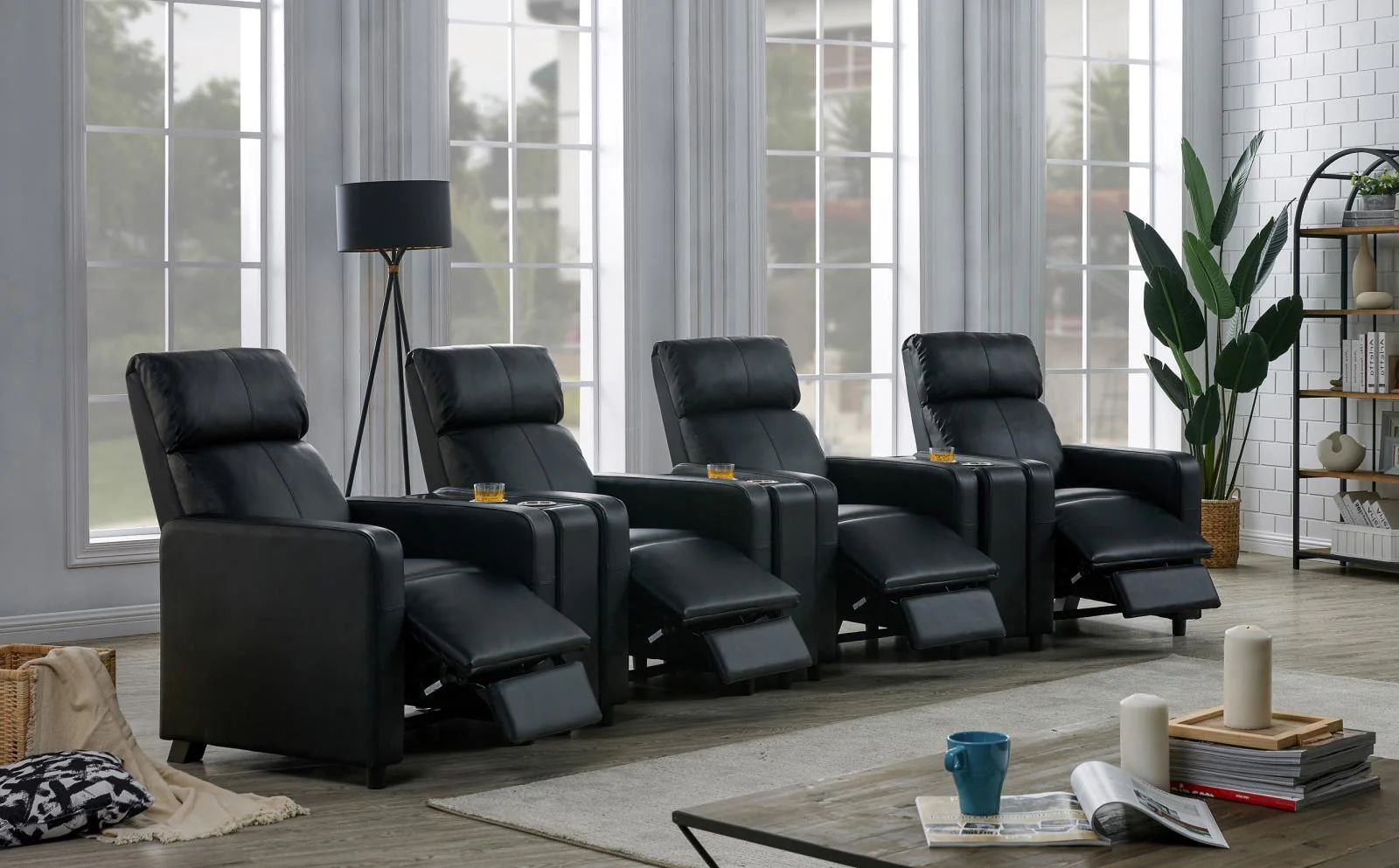 Toohey Black Home Theater Push Back Recliner - Image 15