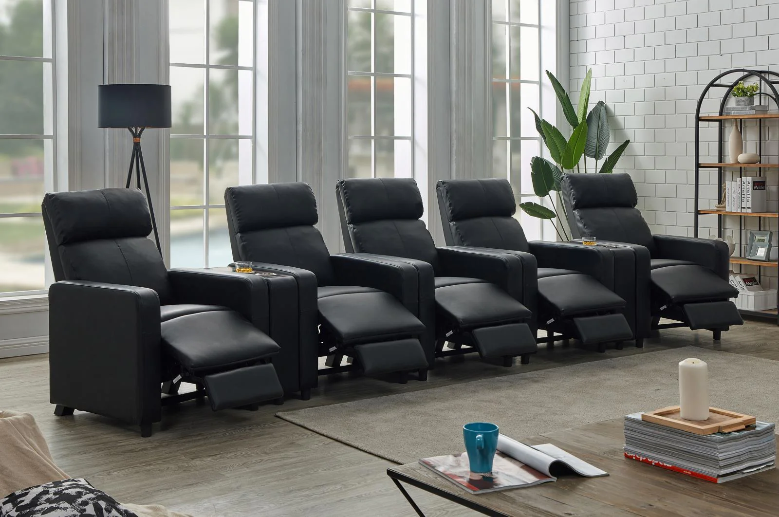 Toohey Black Home Theater Push Back Recliner - Image 21