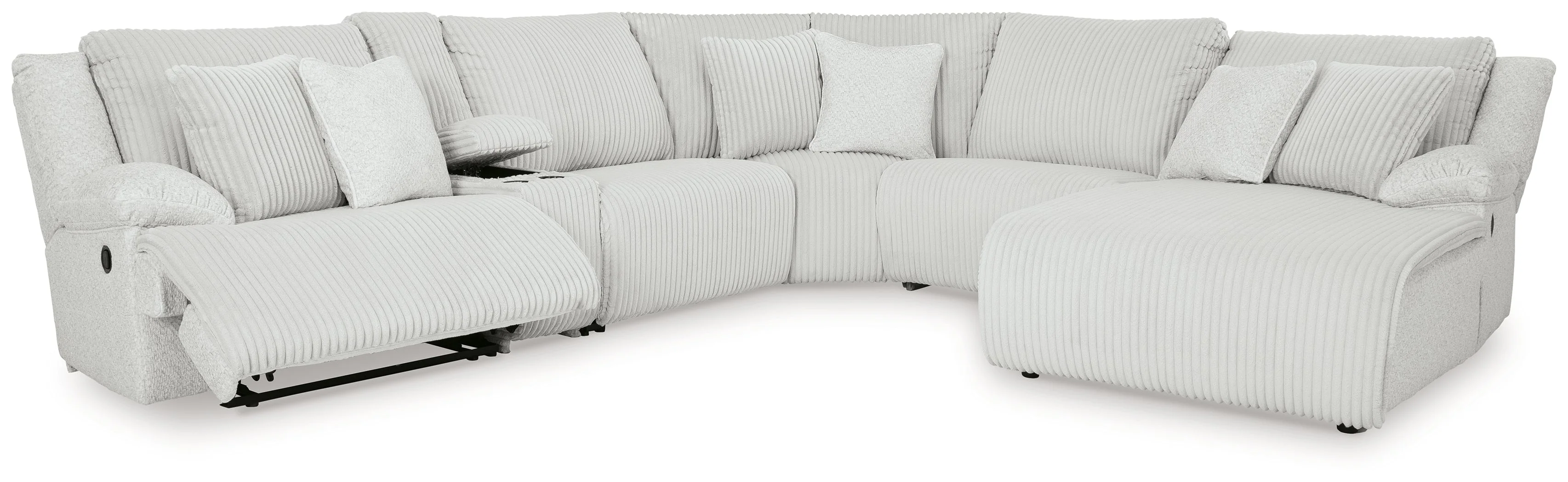Top Tier Alloy 6-Piece Manual Reclining Modular Sectional with (RAF) Chaise and Console - Image 2