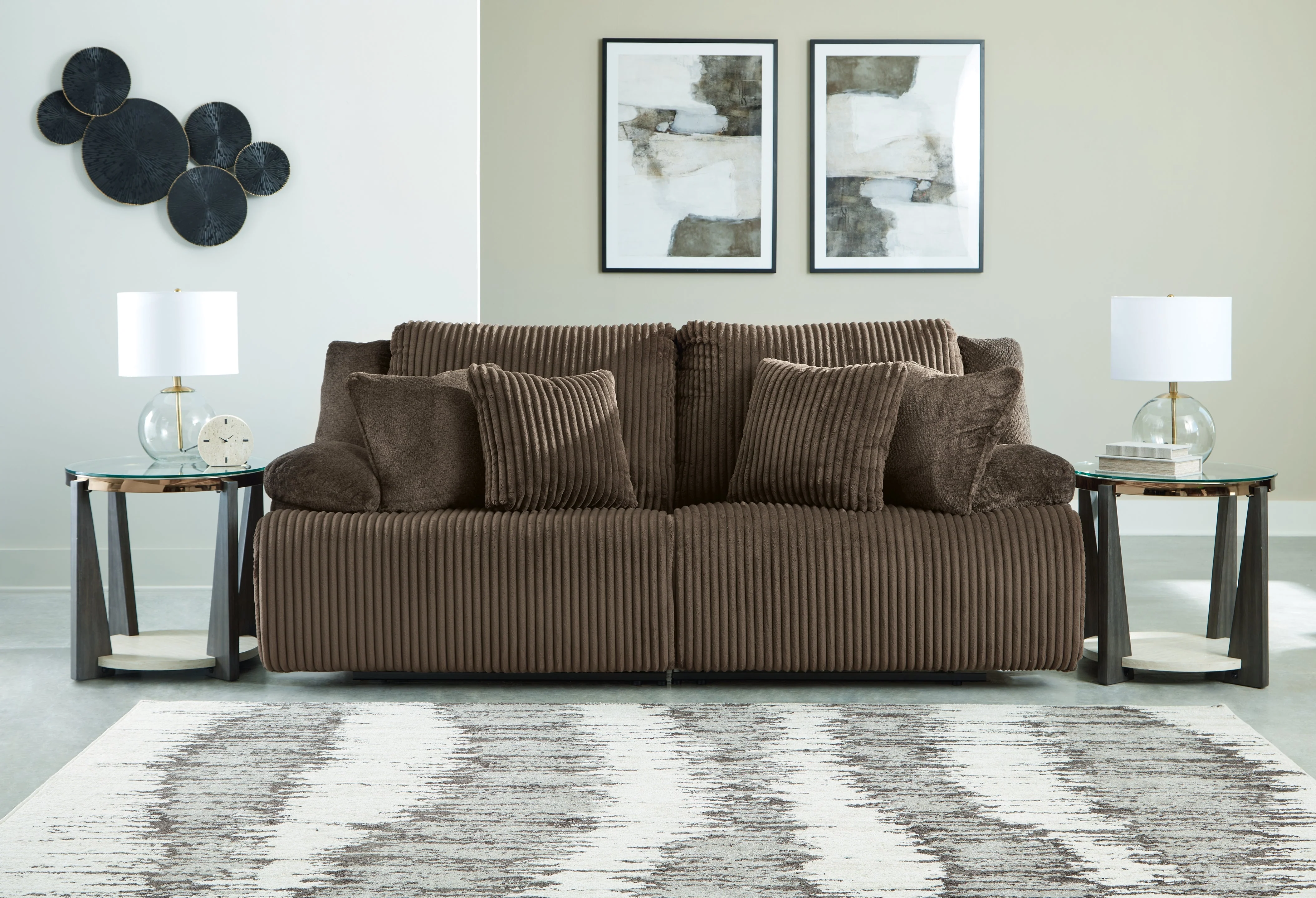 Top Tier Chocolate 2-Piece Manual Reclining Modular Loveseat