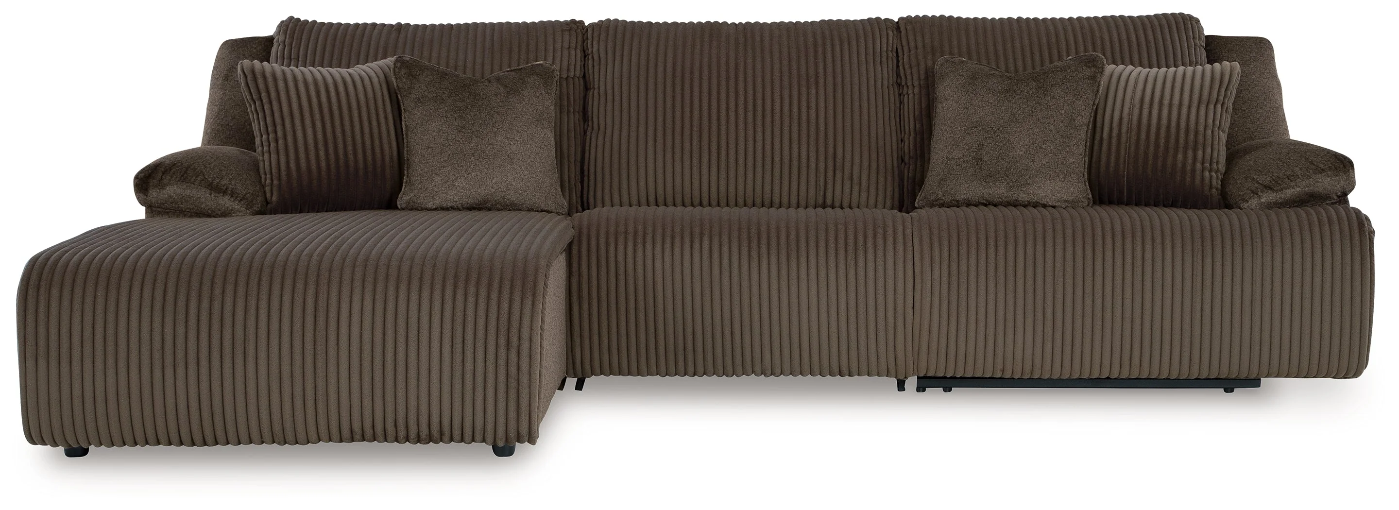 Top Tier Chocolate 3-Piece Reclining Sectional with LAF Chaise - Image 2