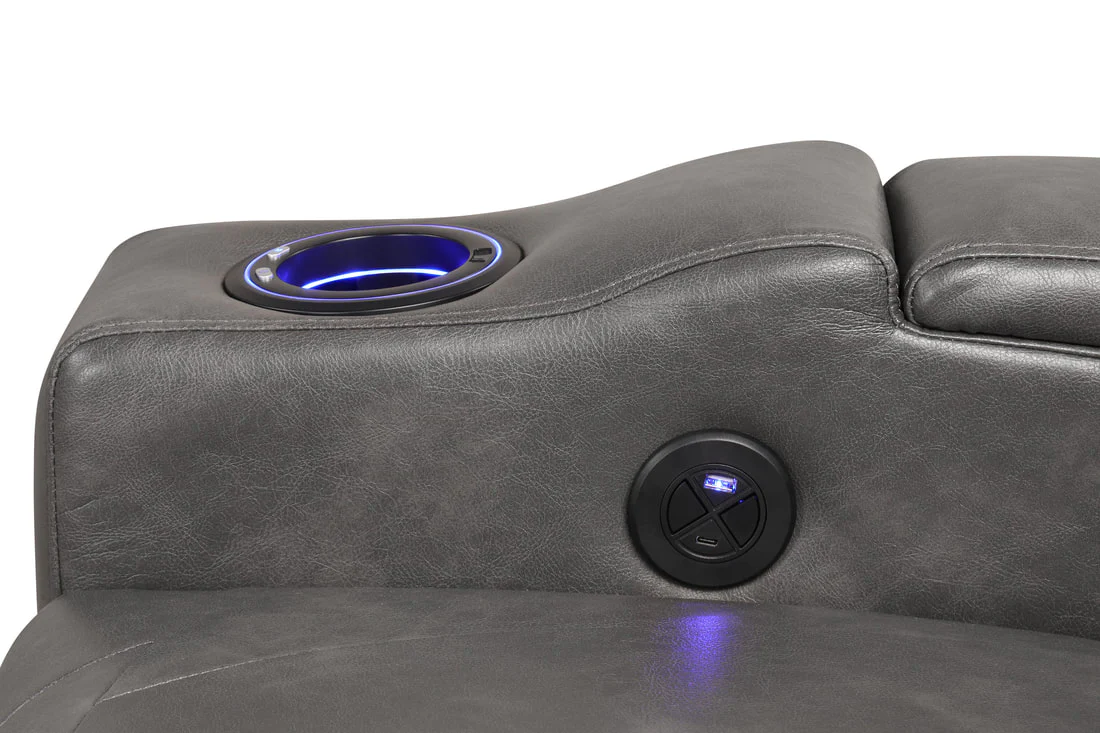 Topgun Dark Gray Power Reclining Chair (Bluetooth Speaker + Led Light) - Image 2