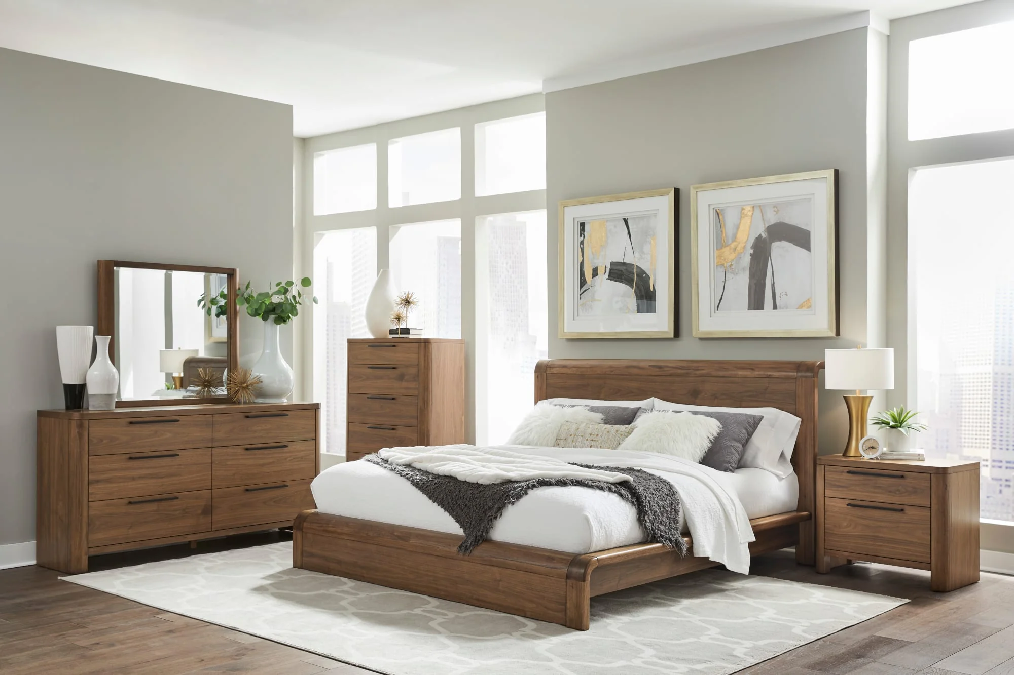 Totes English Walnut King Platform Bed - Image 8
