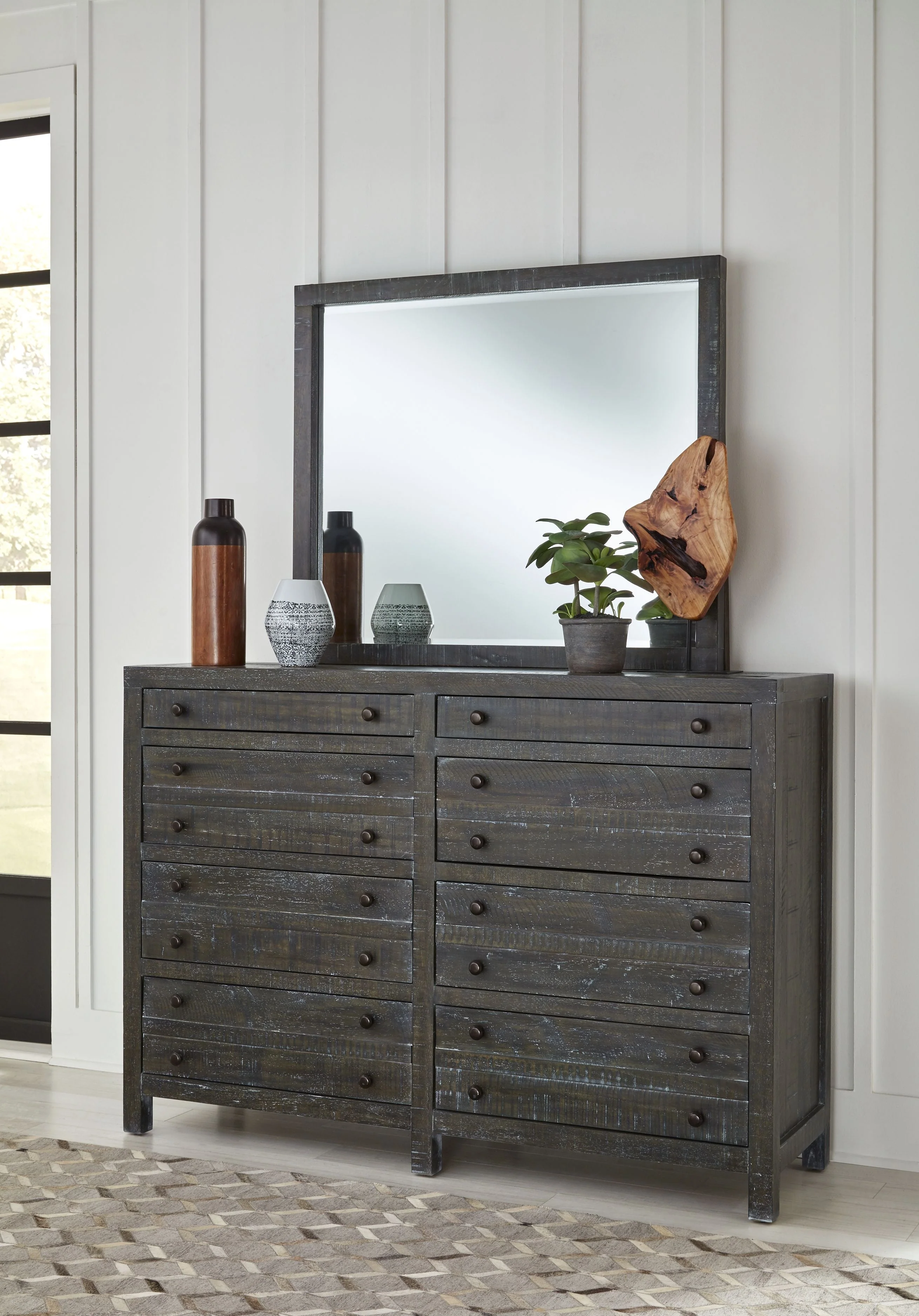 Townsend Solid Wood Eight Drawer Dresser in Gunmetal - Image 2