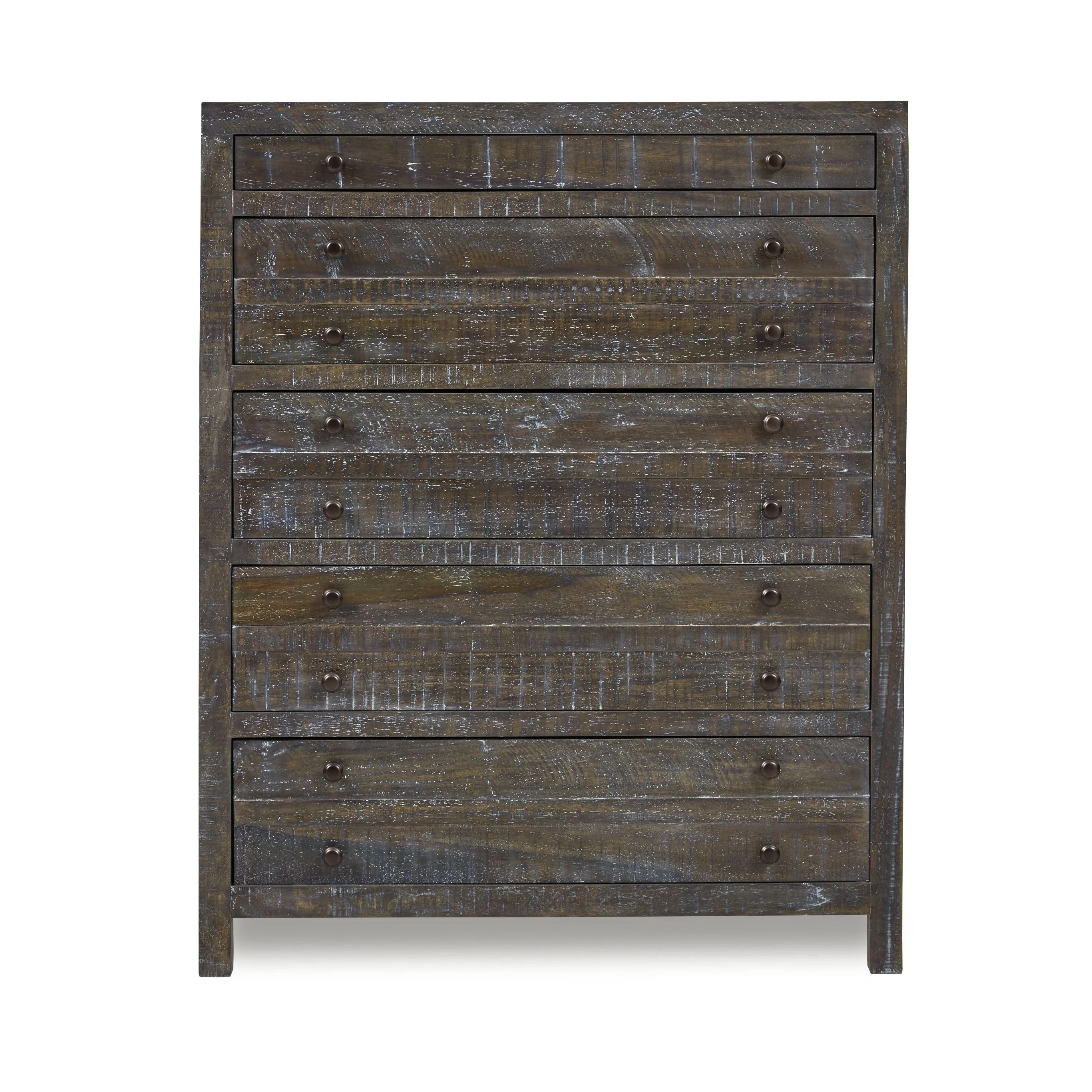 Townsend Solid Wood Five Drawer Chest in Gunmetal - Image 4