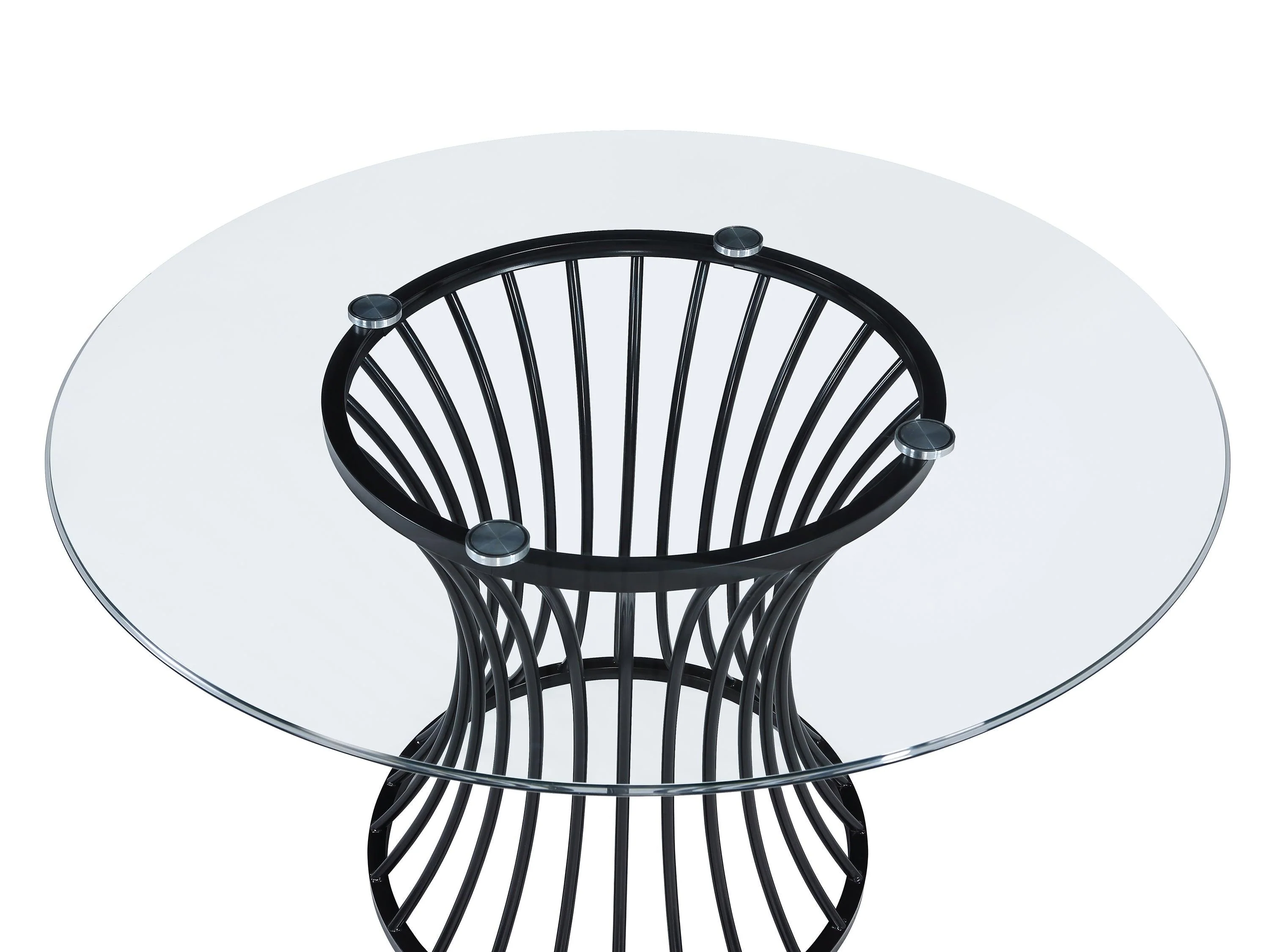 Tracy Black Round Glass Top Table - Image 2