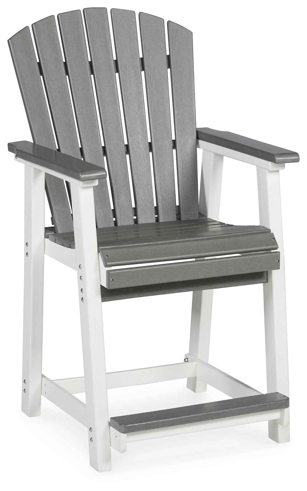 Transville Gray/White Outdoor Counter Height Dining Table with 4 Barstools - Image 7