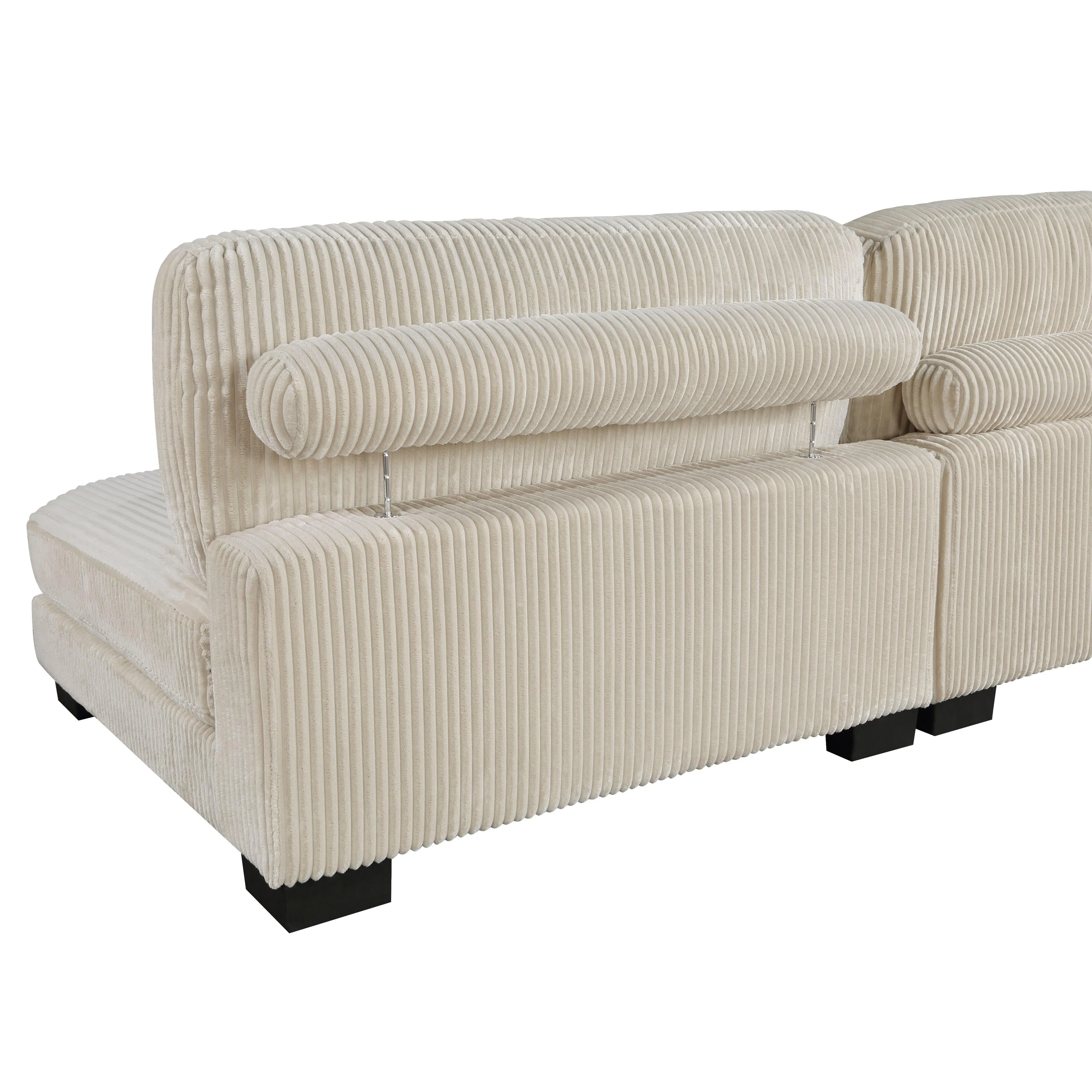 Traverse Beige Corduroy 6-Piece Modular Sectional with Ottoman - Image 13
