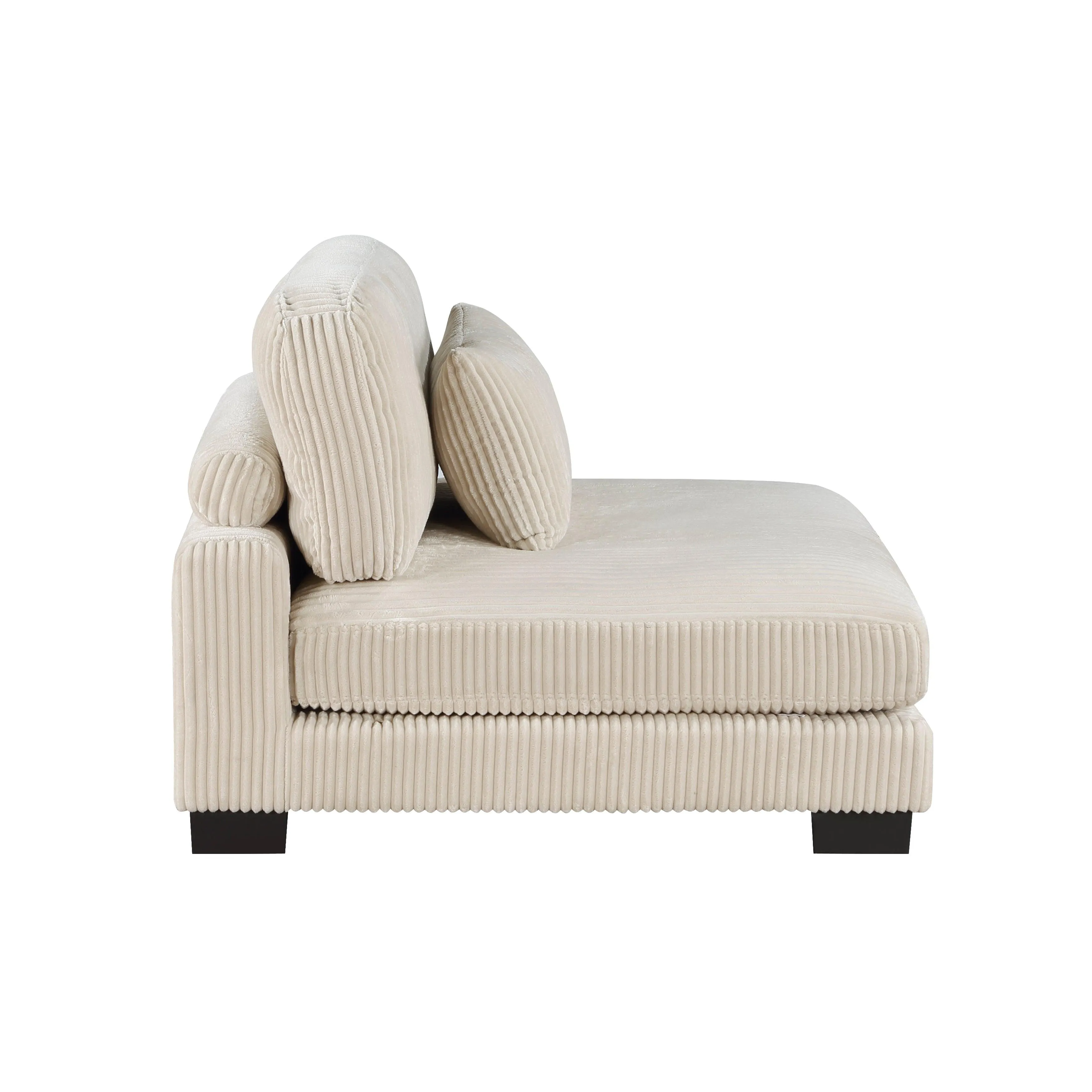 Traverse Beige Corduroy 6-Piece Modular Sectional with Ottoman - Image 5