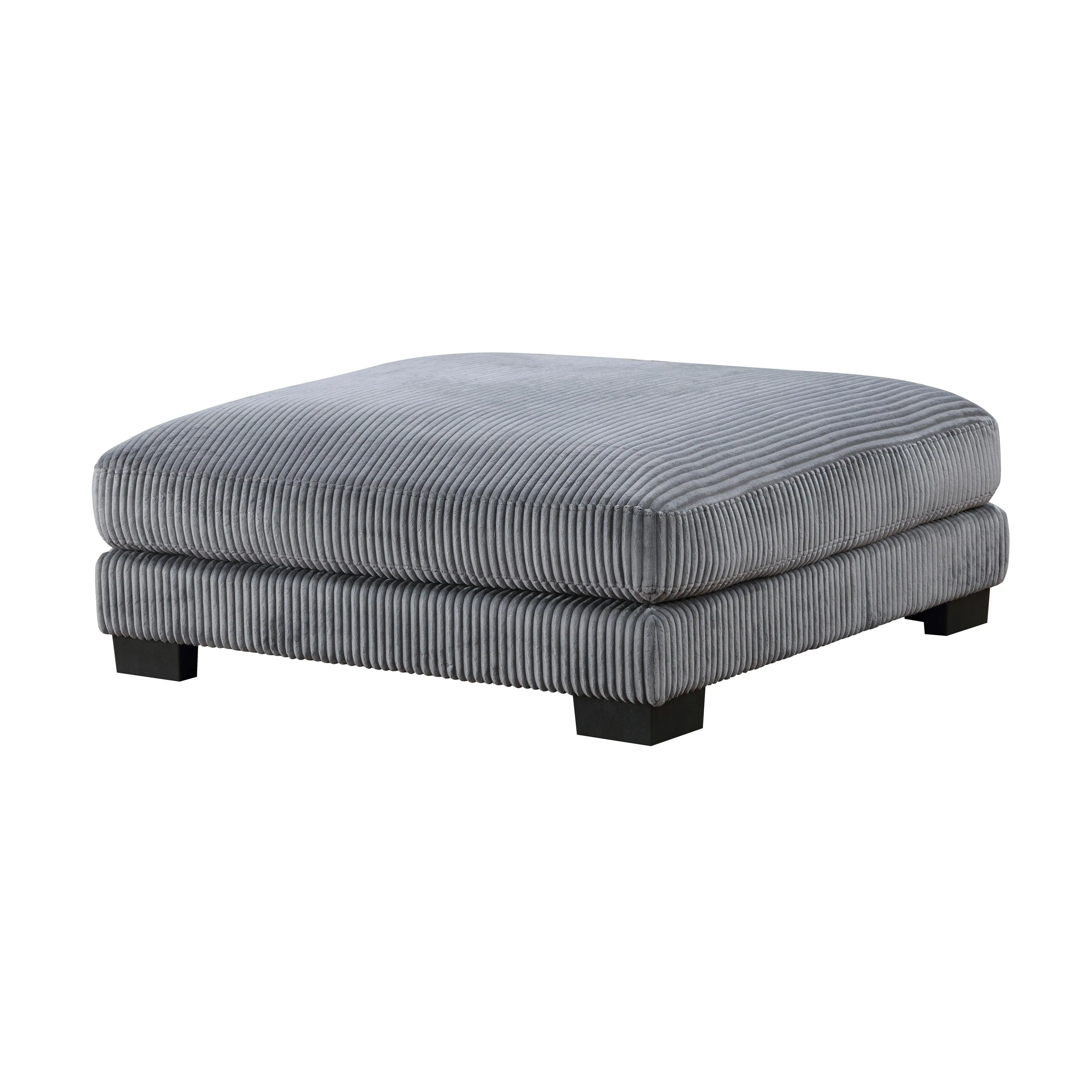 Traverse Gray Corduroy 5-Piece Modular Sectional with Ottoman - Image 5