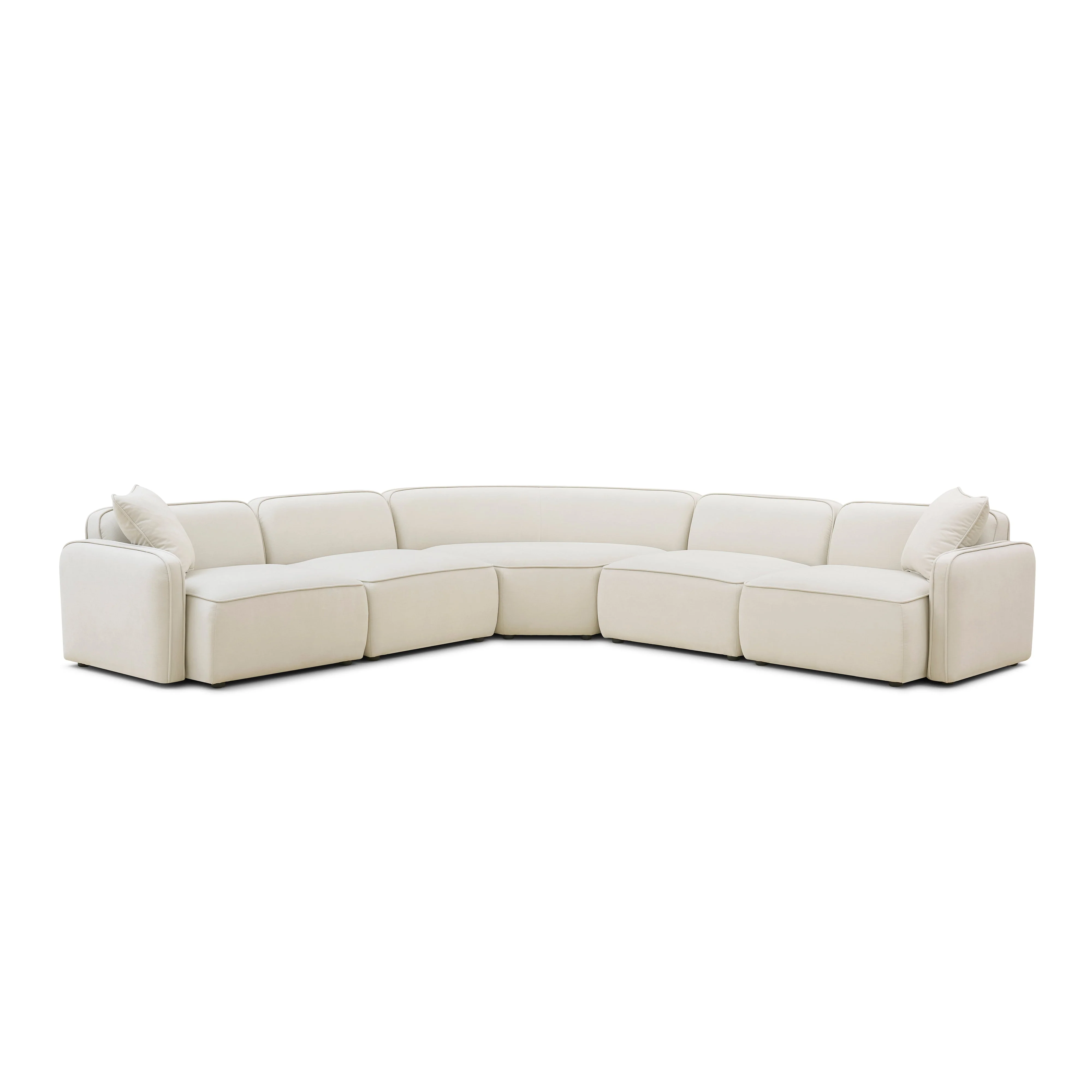 Travie 5-Piece Sand Upcycled Linen Modular Large L-Sectional - Image 4