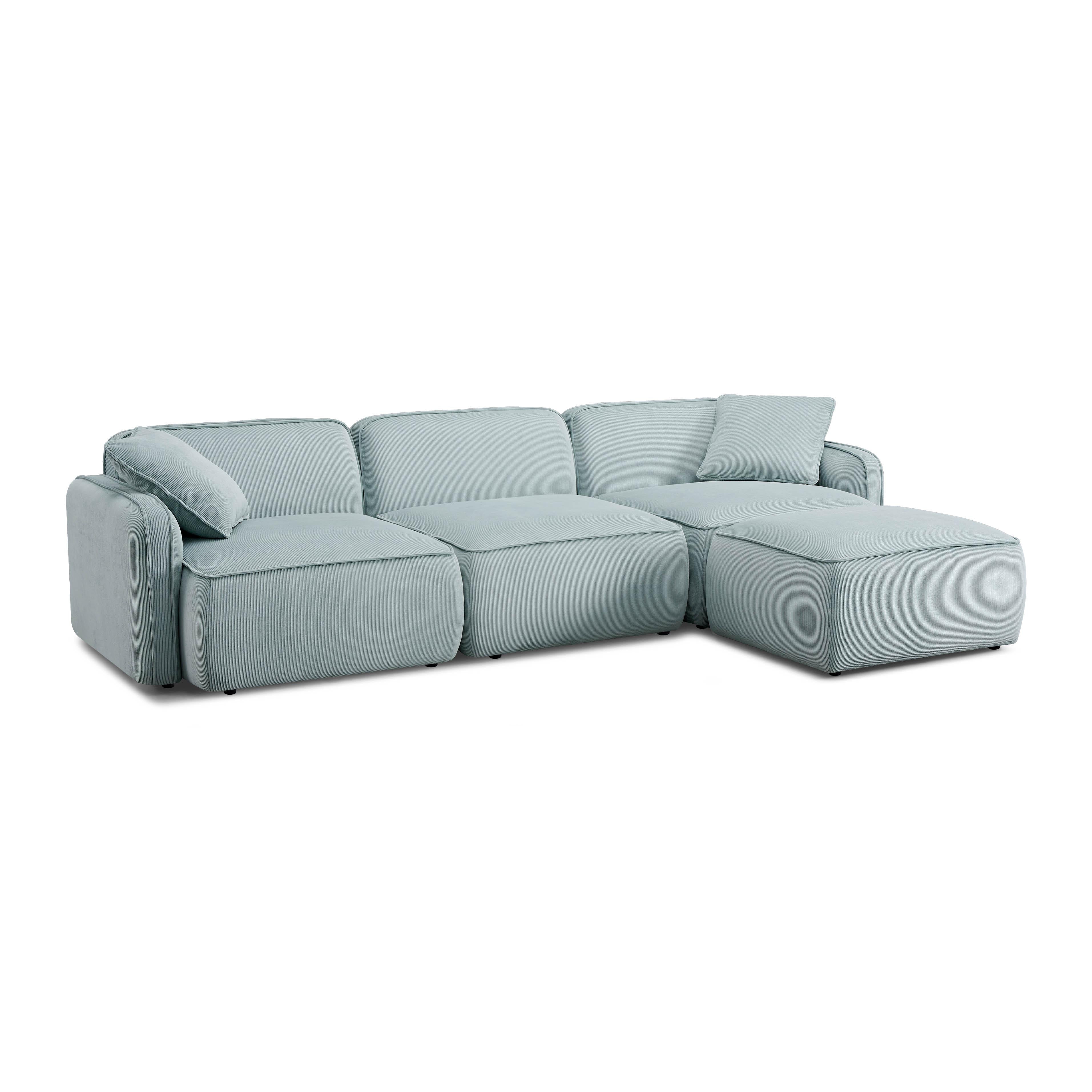 Travie Performance Corduroy Velvet 4-Piece Modular Sectional - Image 11