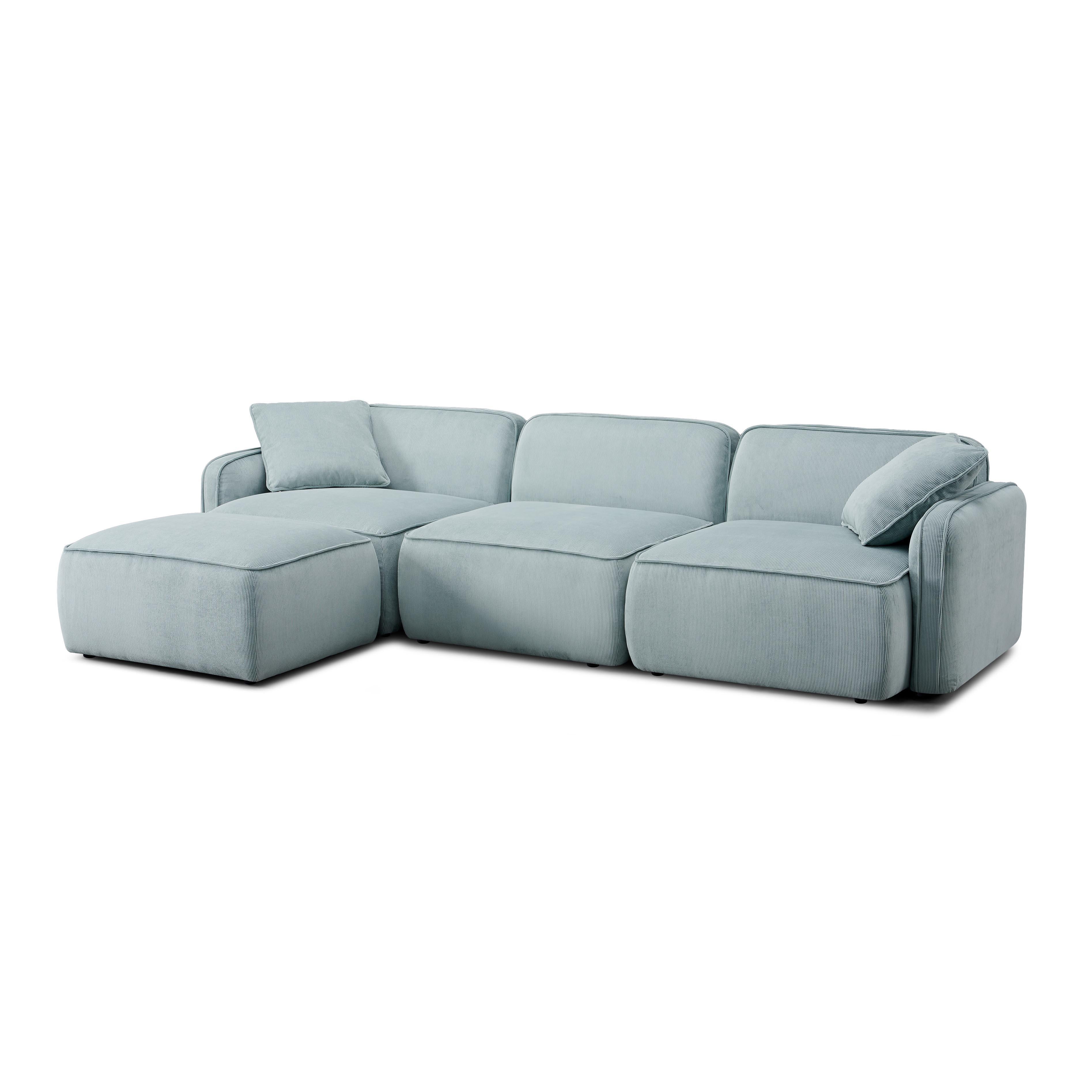 Travie Performance Corduroy Velvet 4-Piece Modular Sectional - Image 13