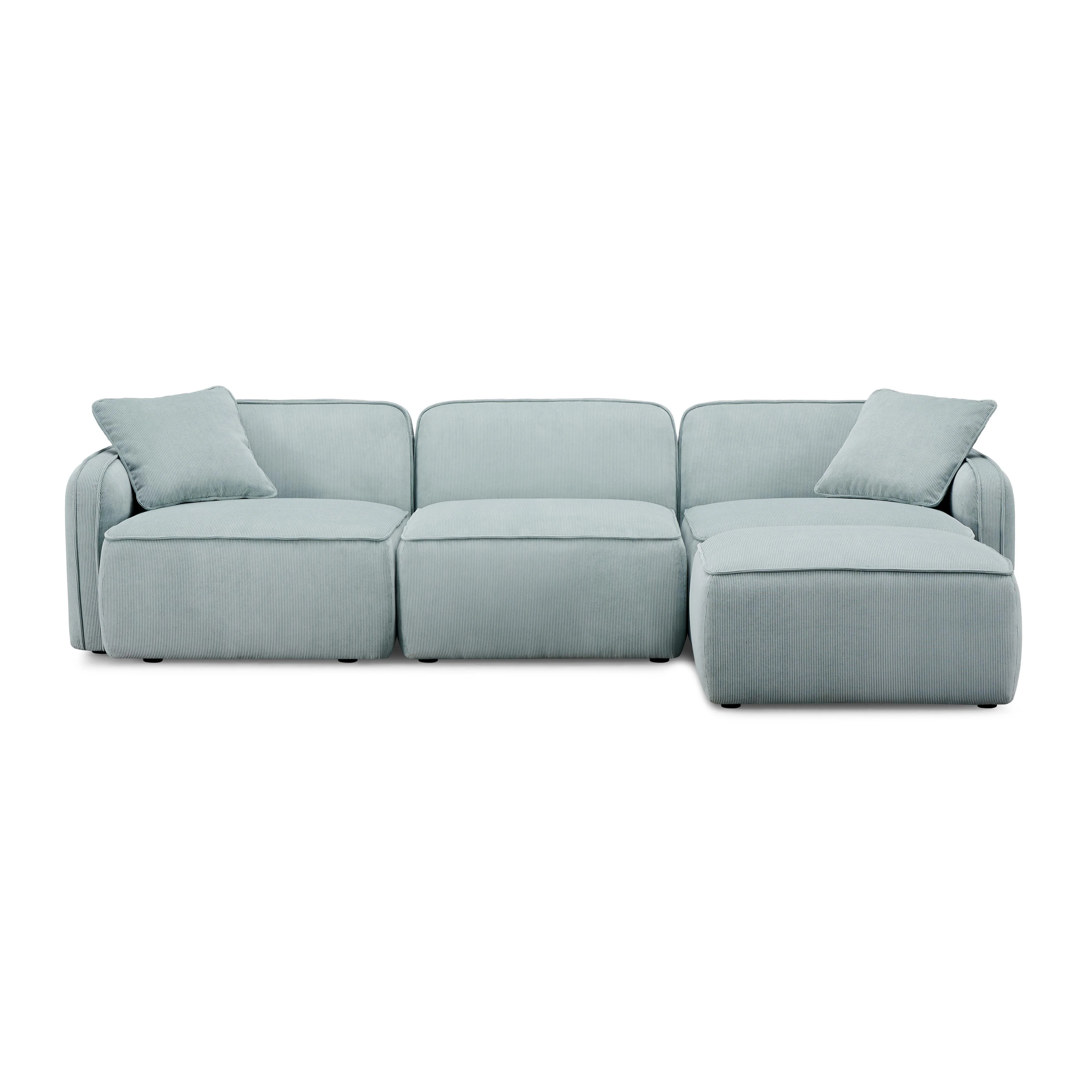 Travie Performance Corduroy Velvet 4-Piece Modular Sectional - Image 14