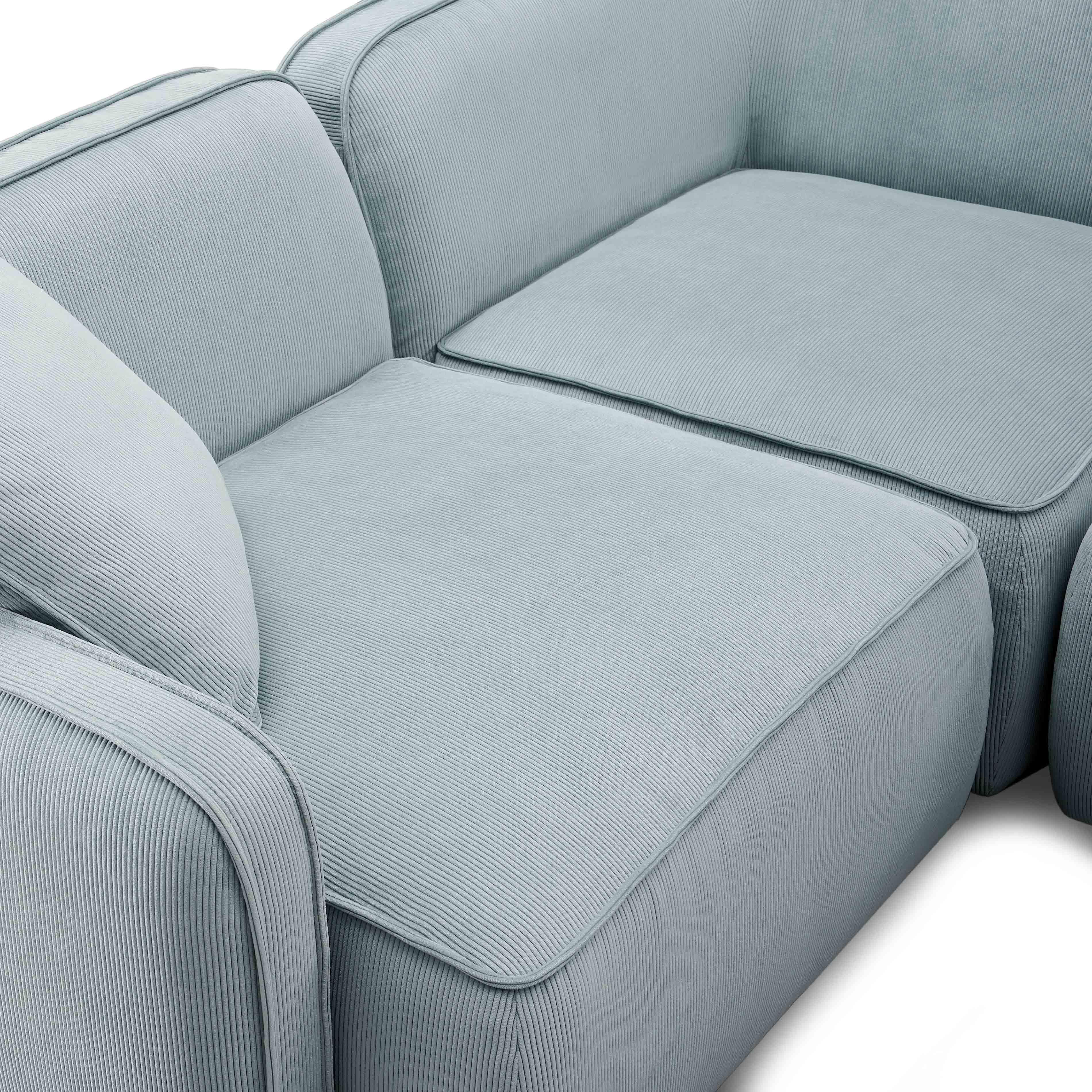 Travie Performance Corduroy Velvet 4-Piece Modular Sectional - Image 17