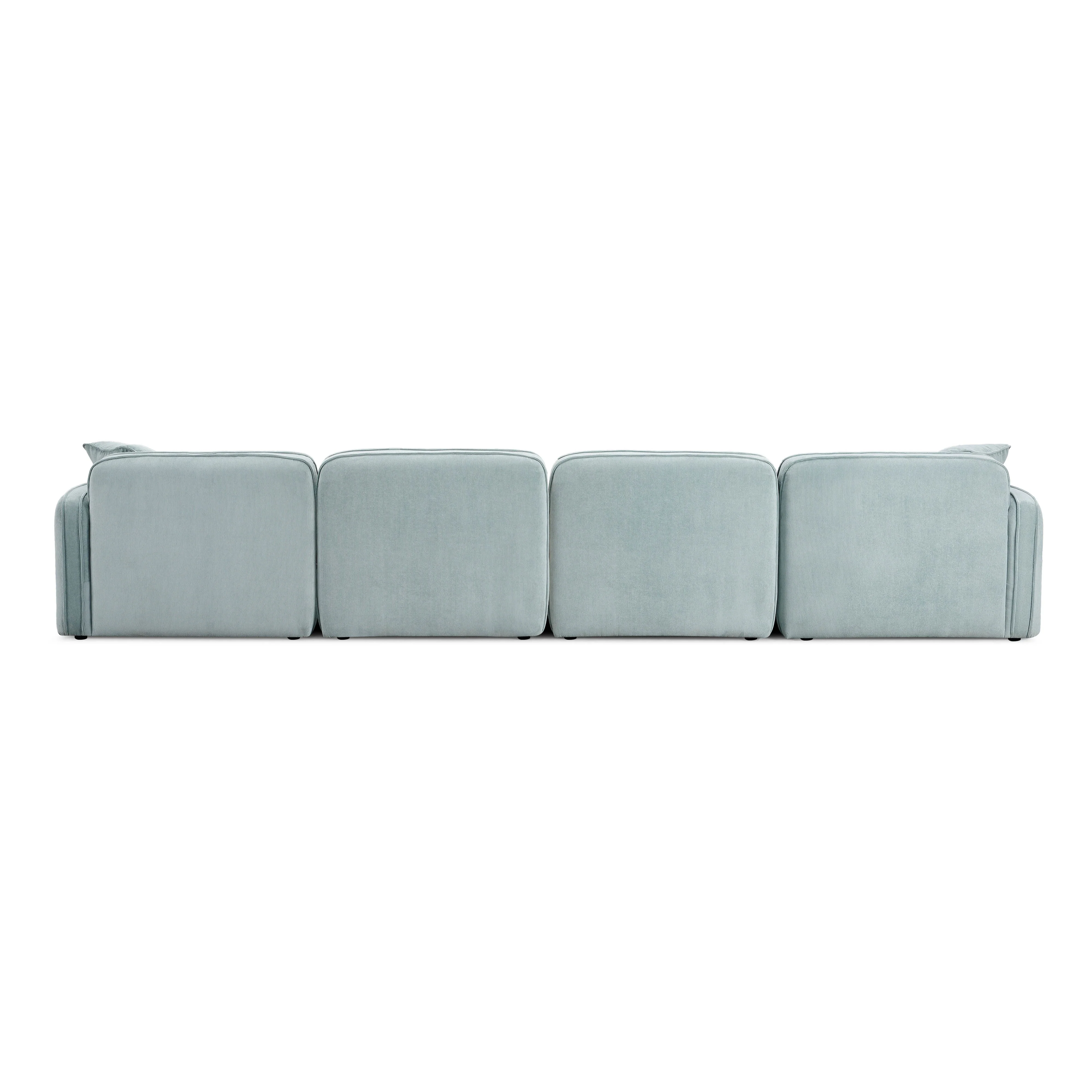 Travie Performance Corduroy Velvet 6-Piece Modular U-Sectional - Image 12