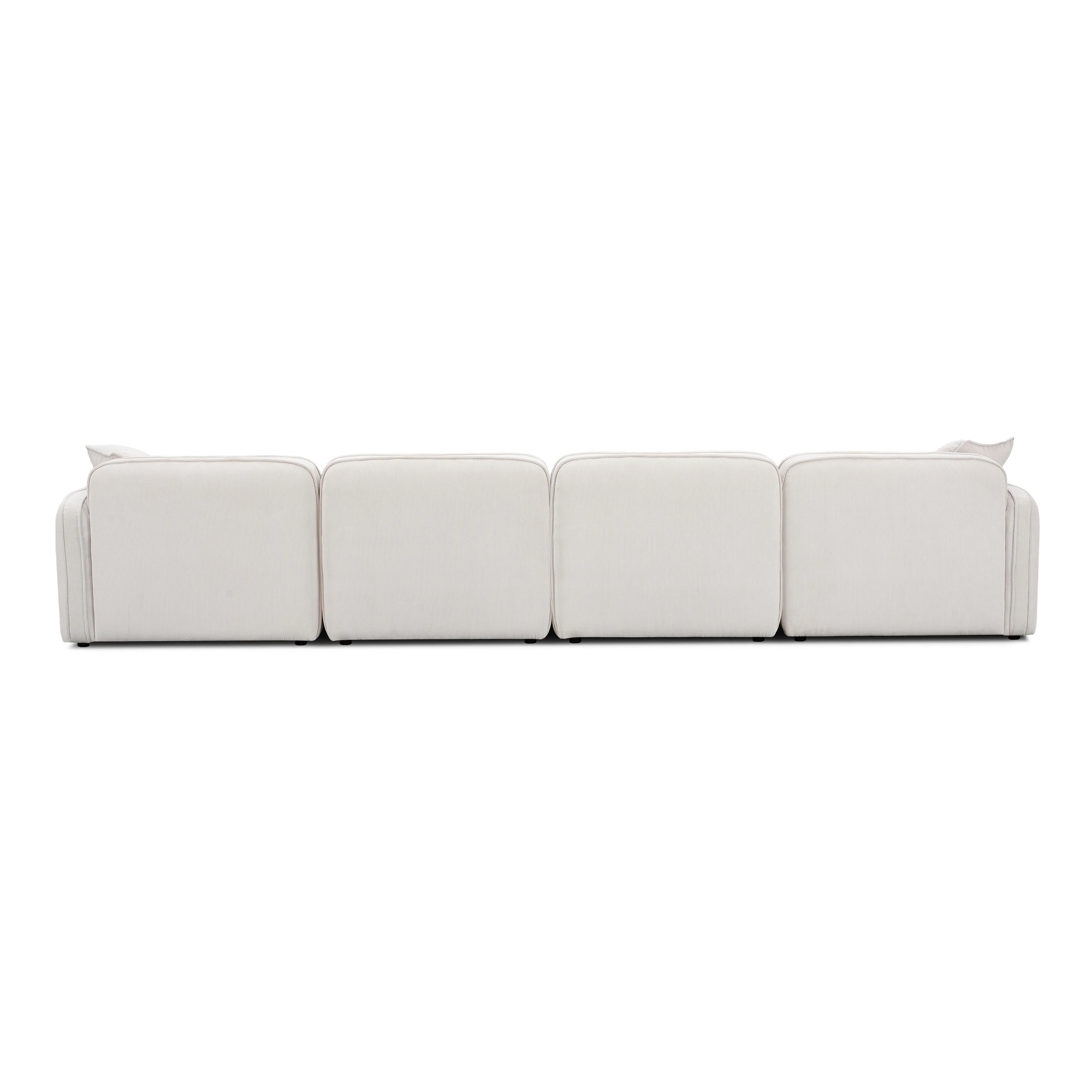 Travie Performance Corduroy Velvet 6-Piece Modular U-Sectional - Image 5