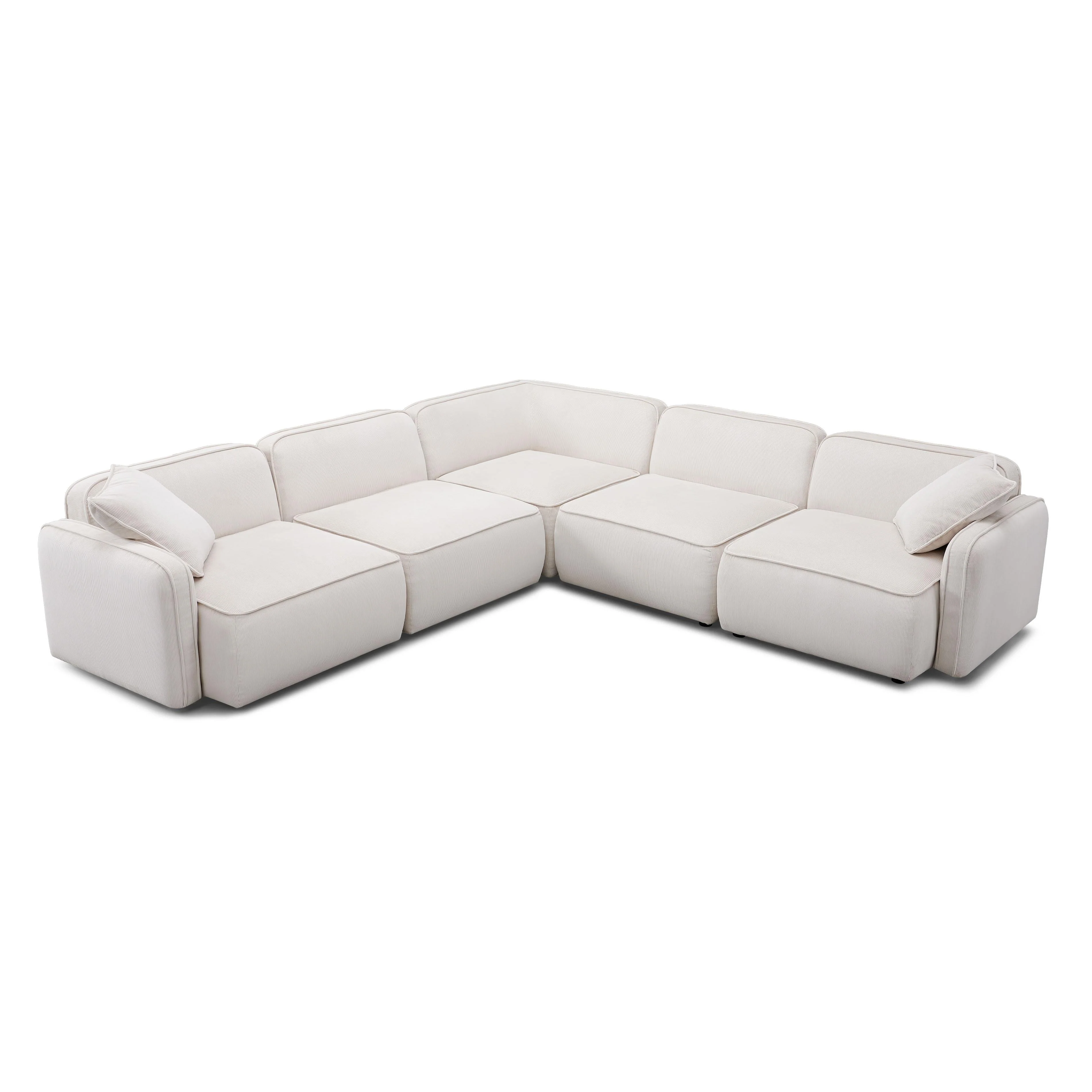 Travie Performance Corduroy Velvet Modular L-Sectional