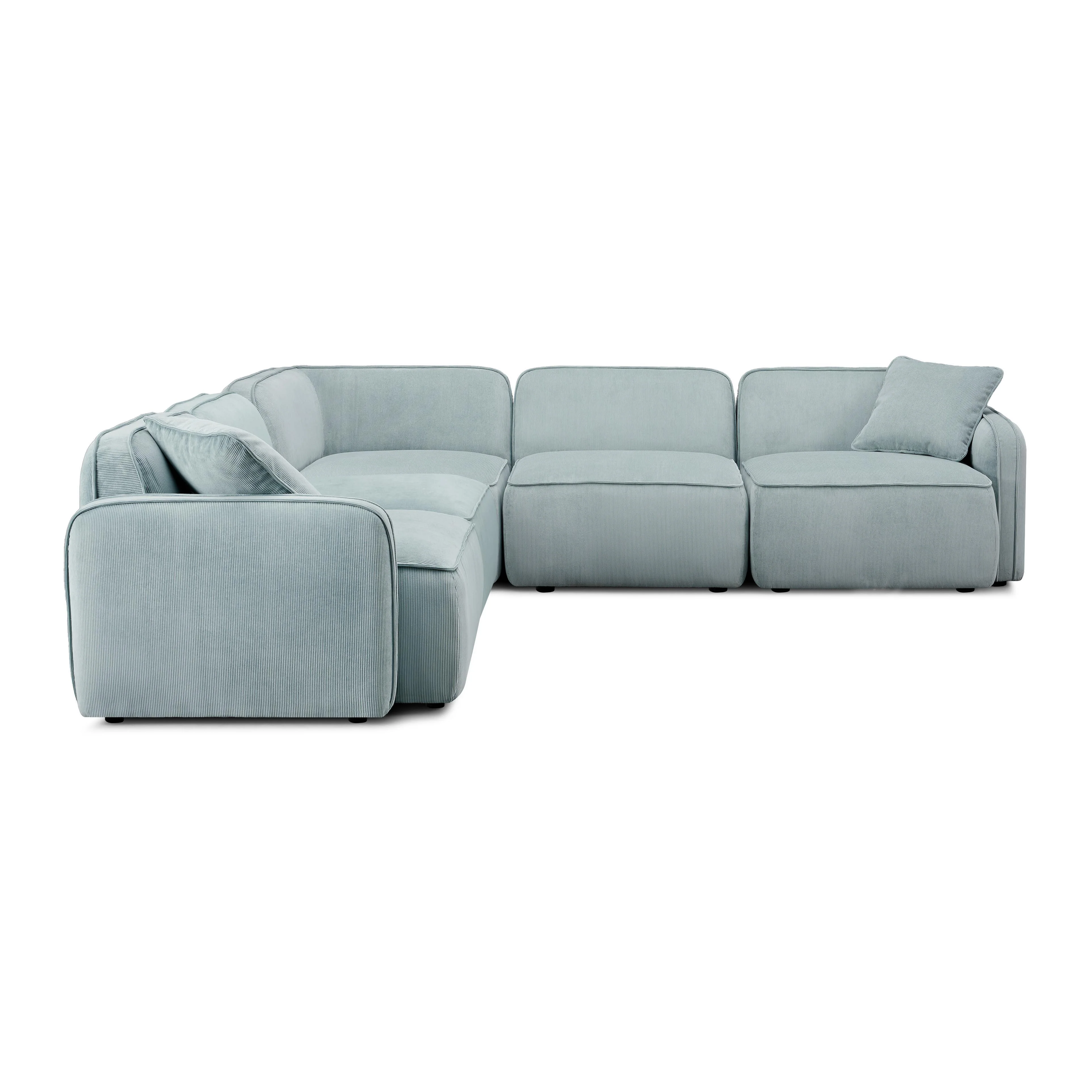 Travie Performance Corduroy Velvet Modular L-Sectional - Image 10