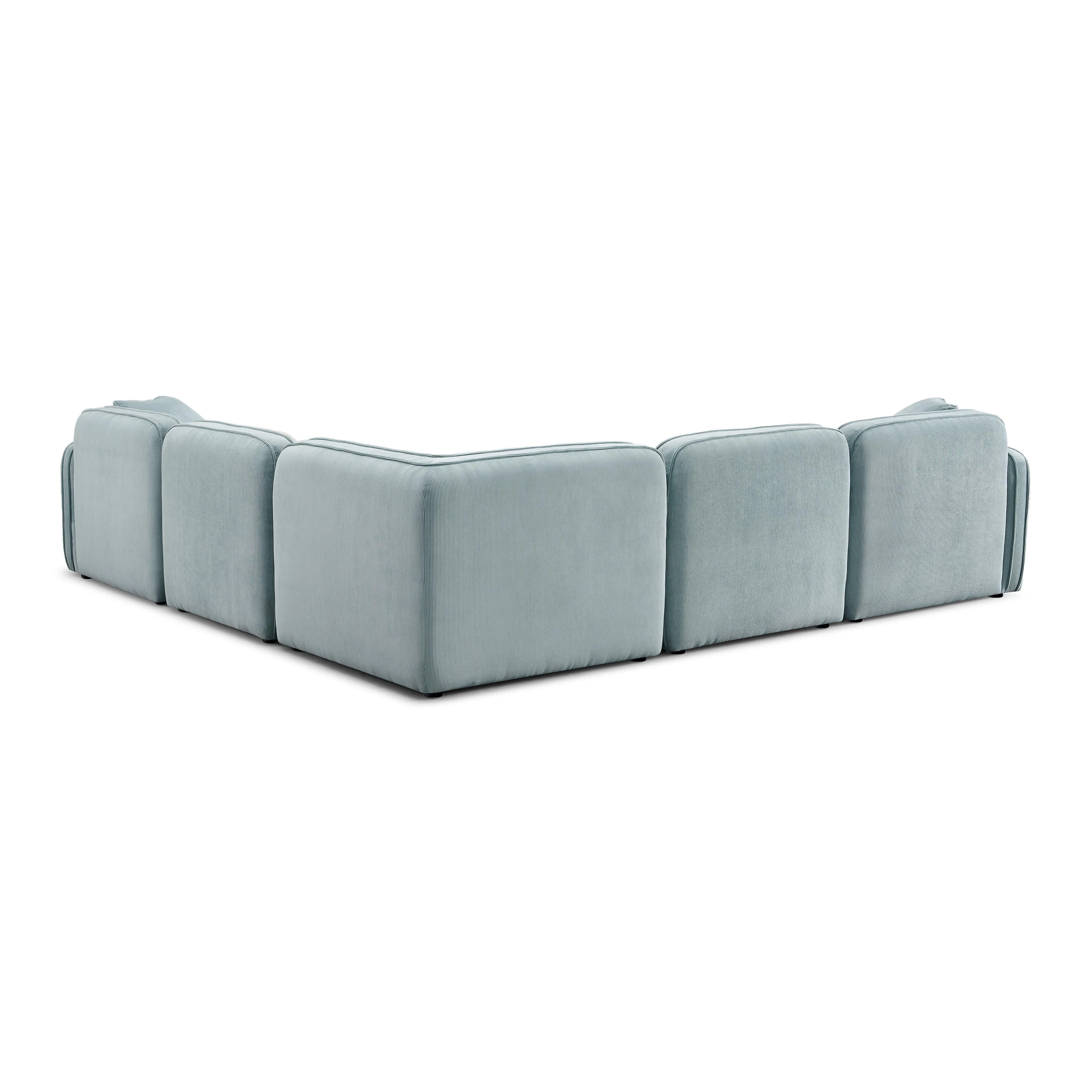 Travie Performance Corduroy Velvet Modular L-Sectional - Image 11