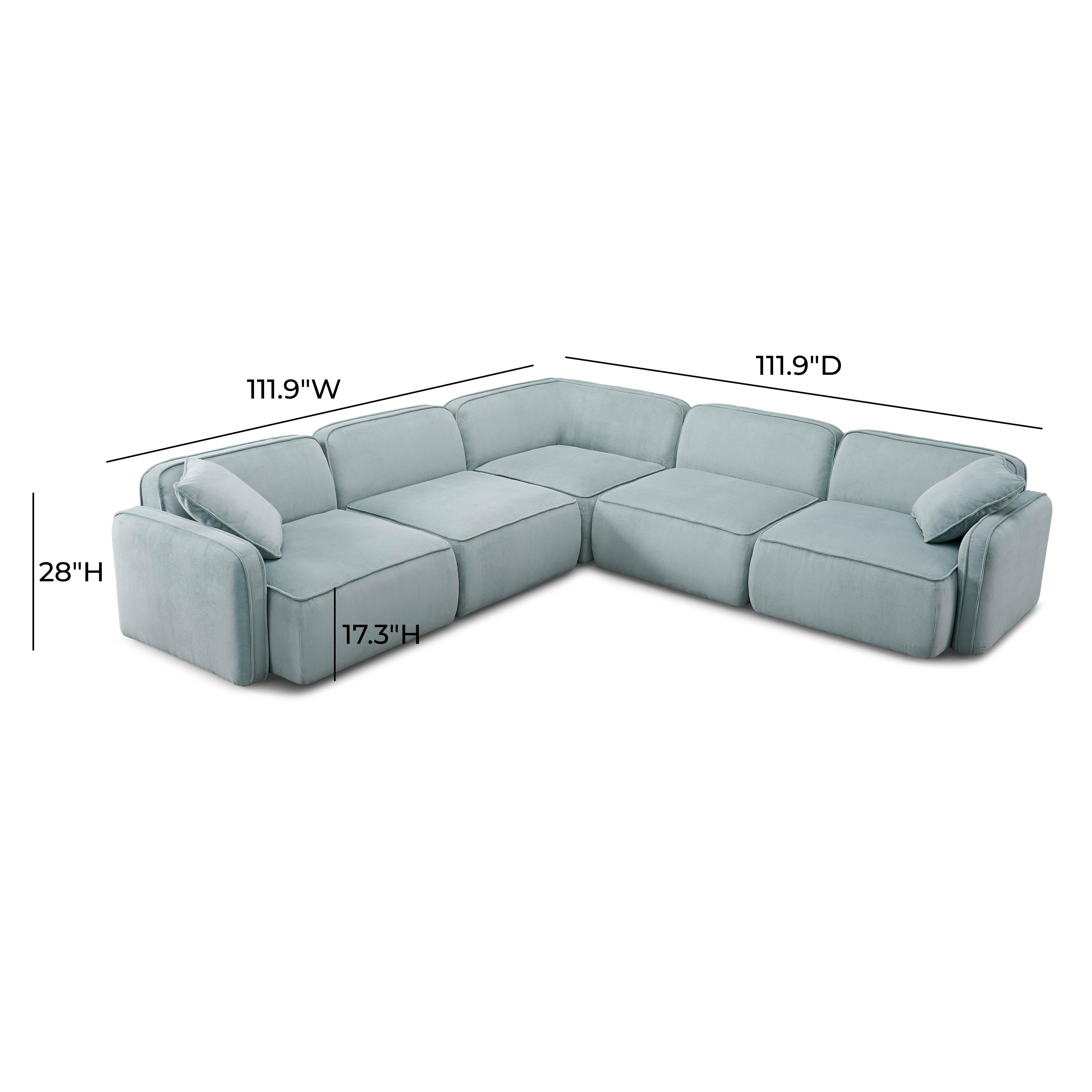 Travie Performance Corduroy Velvet Modular L-Sectional - Image 14