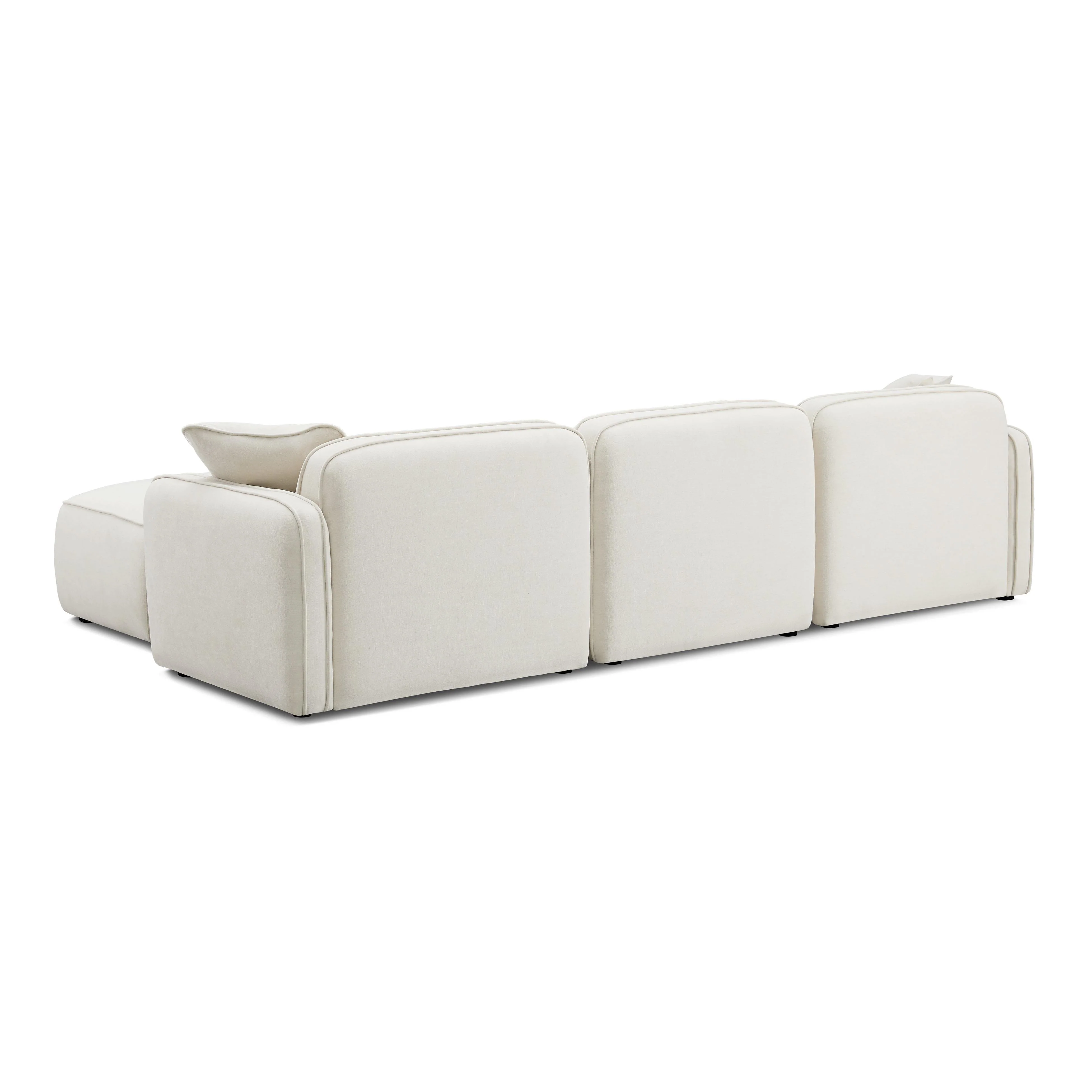 Travie Sand Upcycled Linen 4-Piece Modular Sectional - Image 6