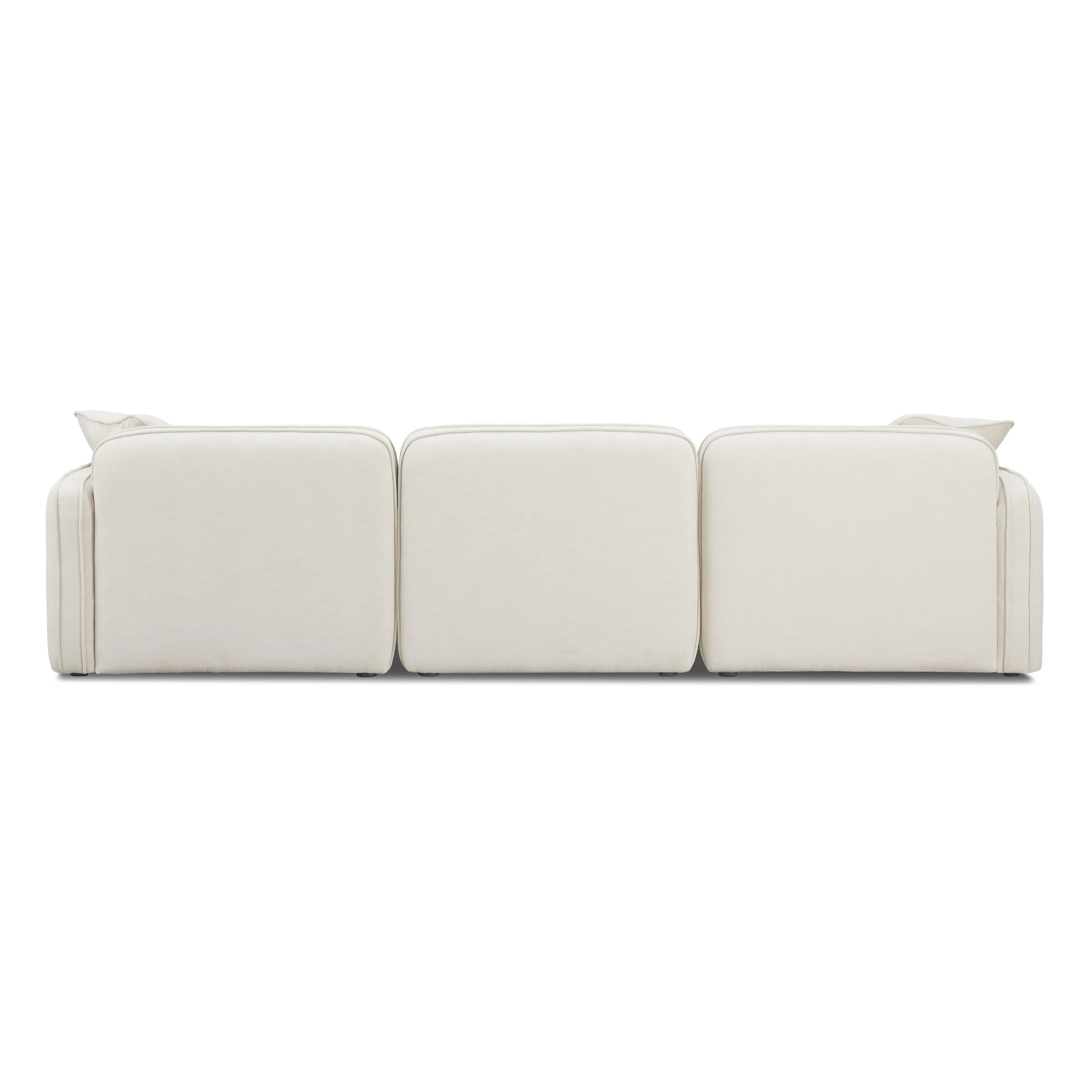 Travie Sand Upcycled Linen 4-Piece Modular Sectional - Image 7