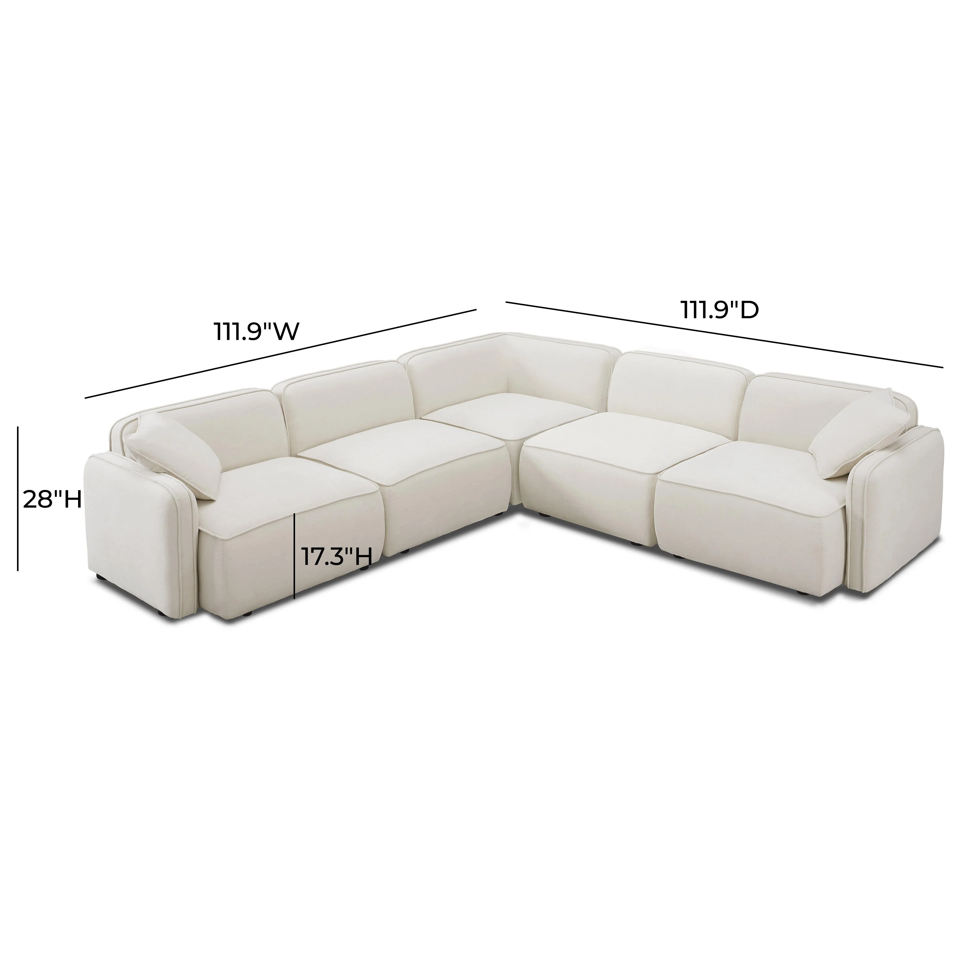 Travie Sand Upcycled Linen Modular L-Sectional - Image 6