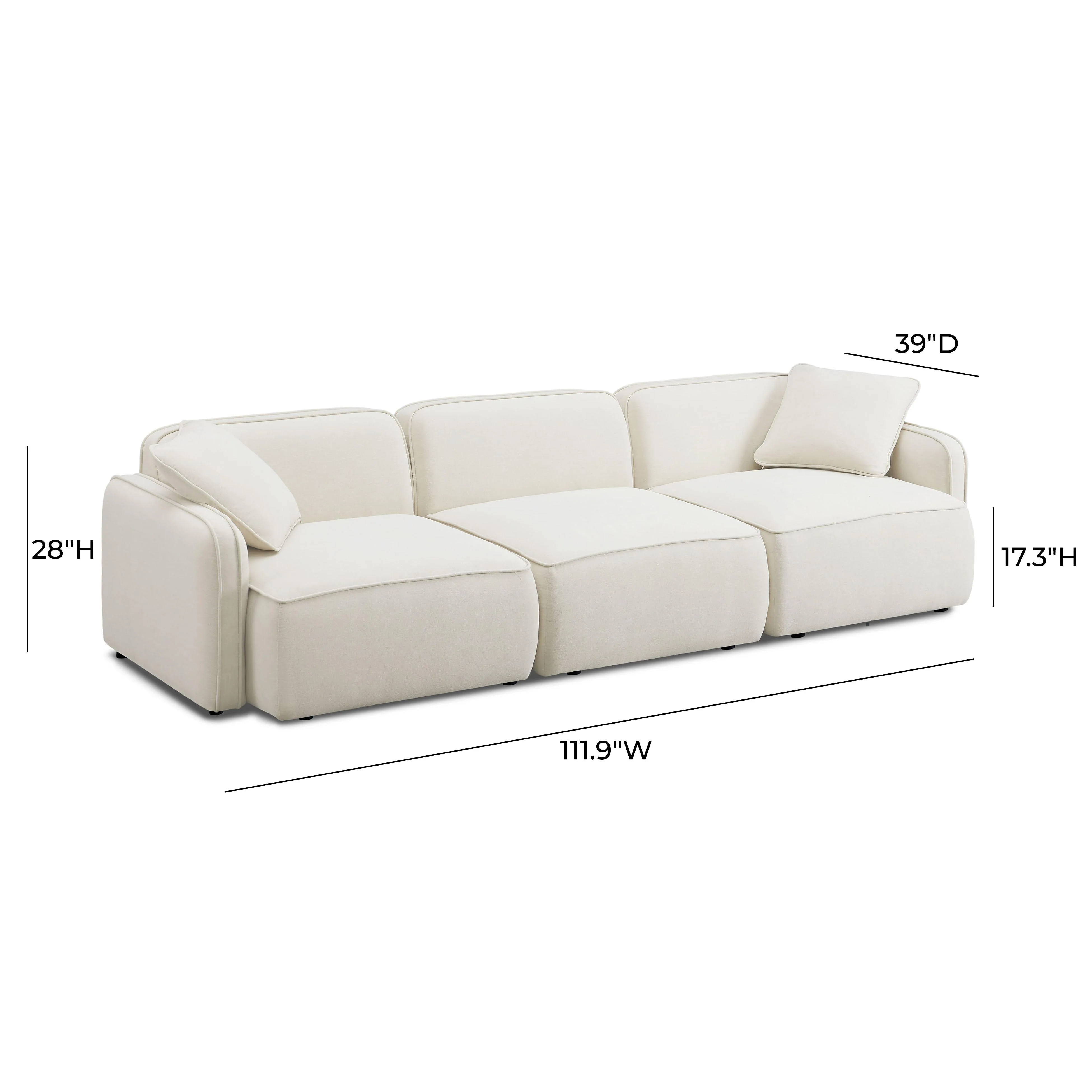 Travie Sand Upcycled Linen Modular Sofa - Image 5