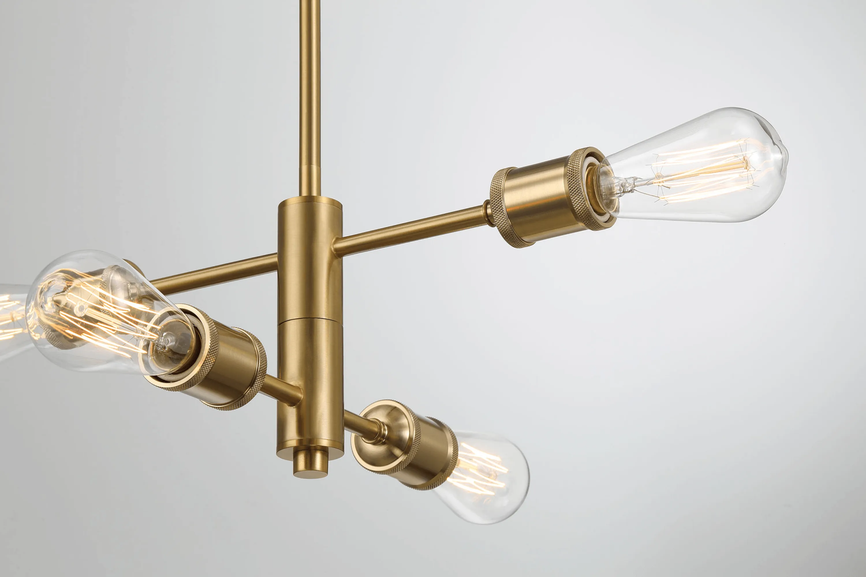 Trellis Four Lights Modern Gold Chandelier Vintage Pendant Fixture for Living Room Dining Kitchen 15"W × 6.75"H - Image 2