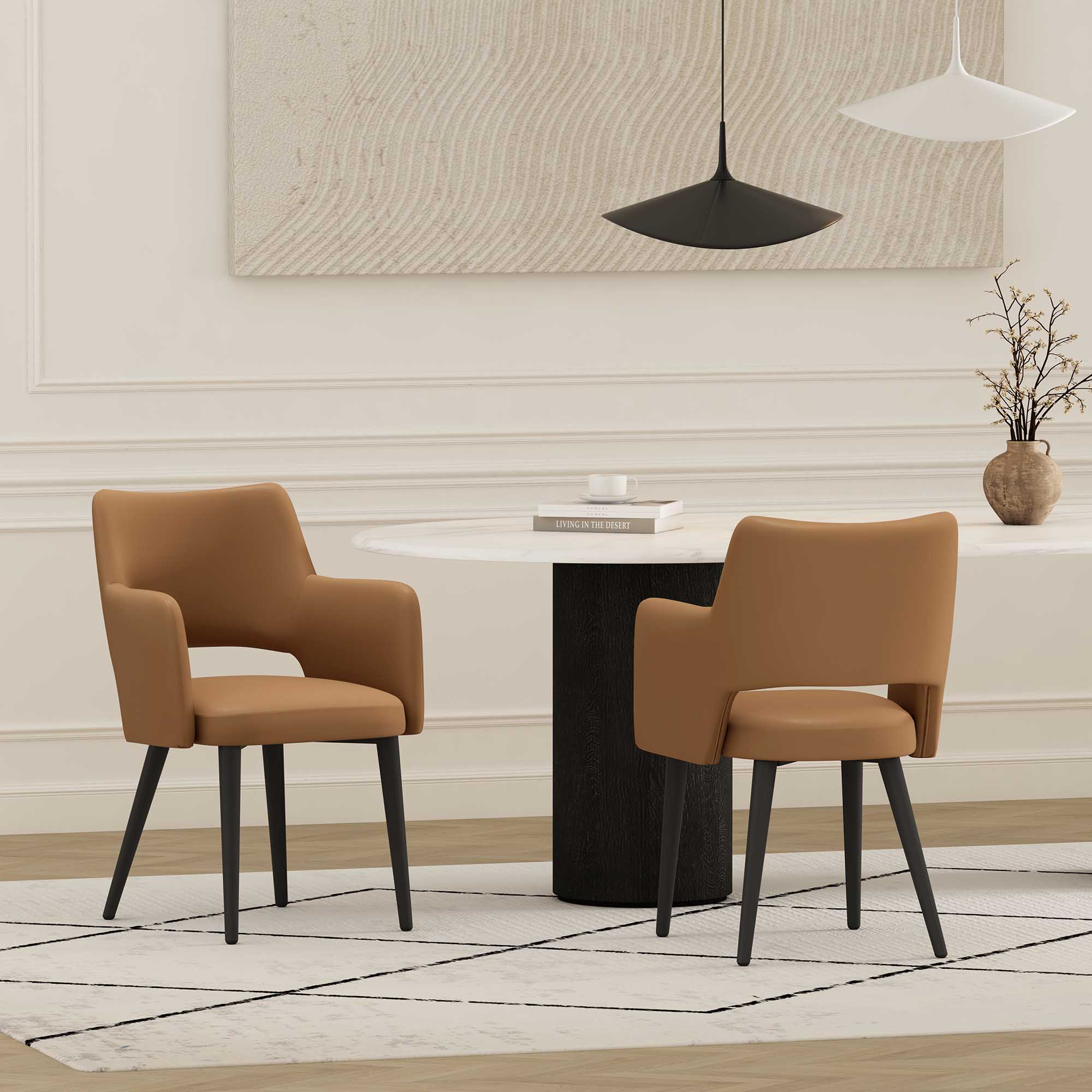 Tremont Dining Arm Chair in Saddle (set of 2) - Image 2