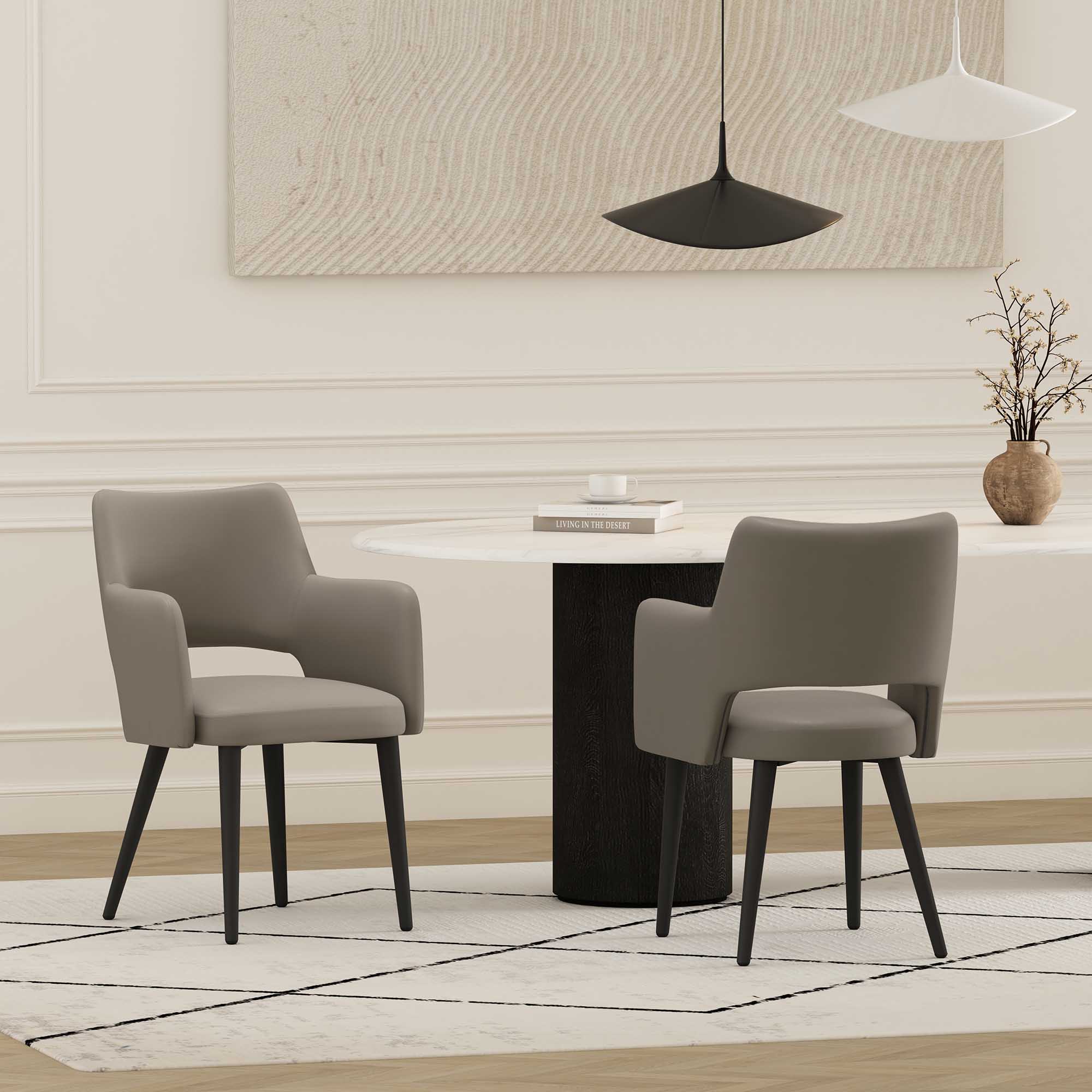 Tremont Dining Arm Chair in Taupe (set of 2) - Image 2