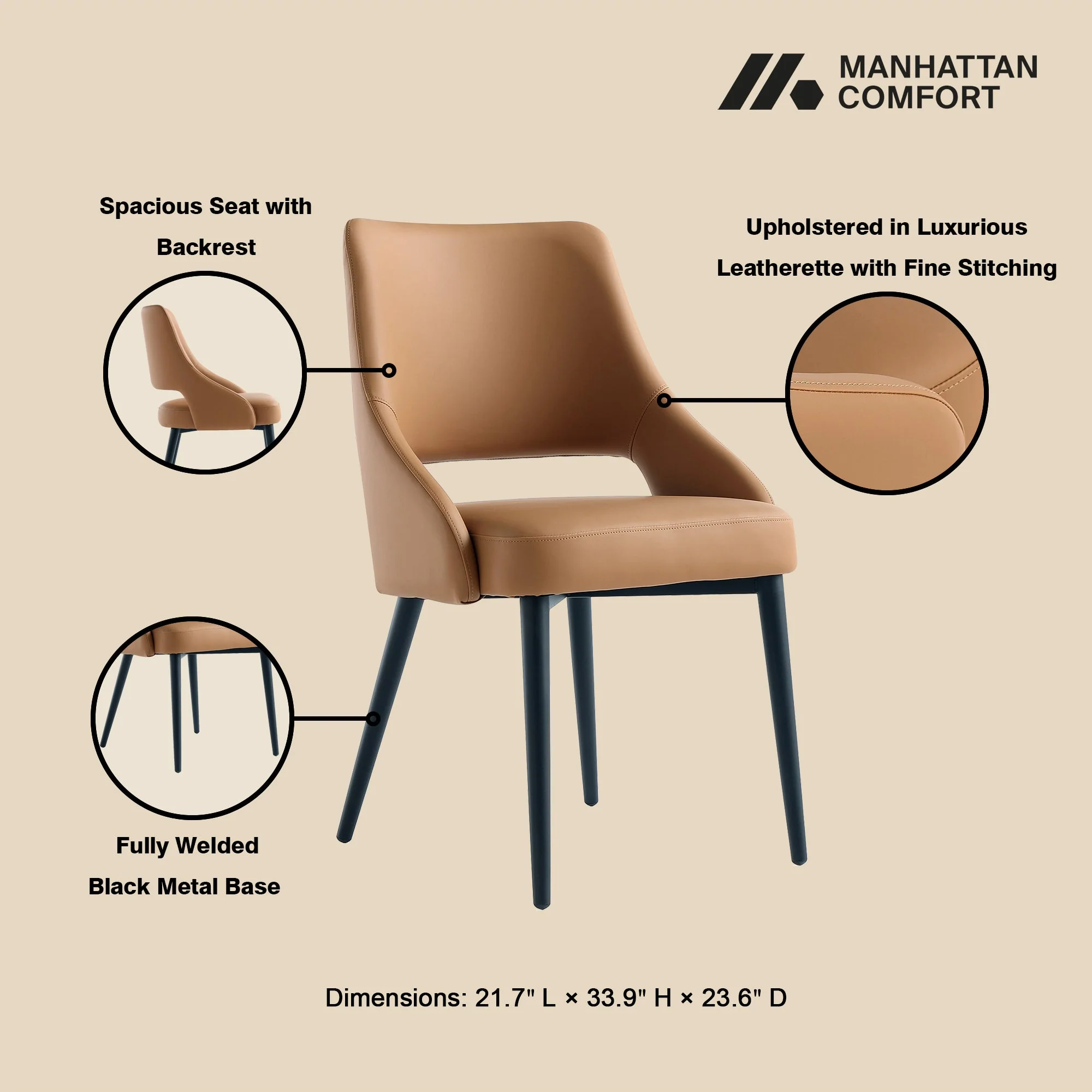 Tremont Dining Chair in Saddle (set of 2) - Image 4