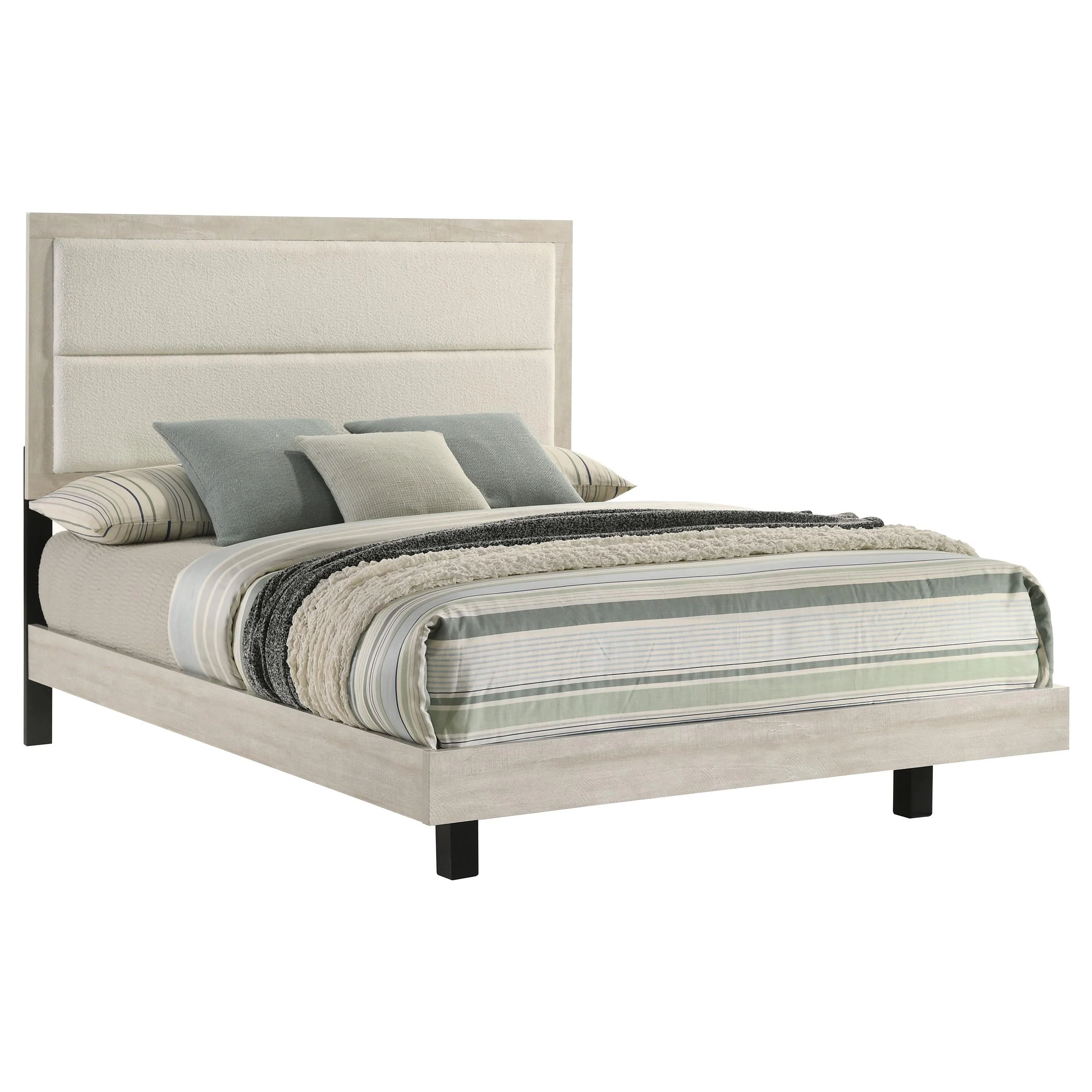 Trenton Rustic Cream 54-inch Wood Eastern King Panel Bed - Image 2