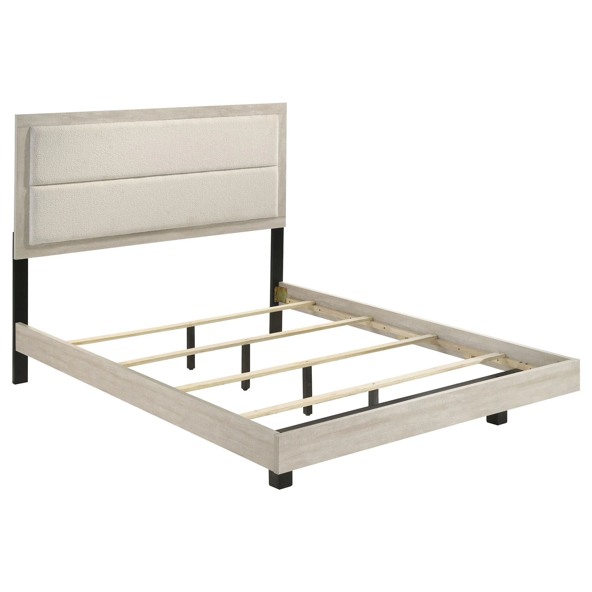 Trenton Rustic Cream 54-inch Wood Eastern King Panel Bed - Image 3