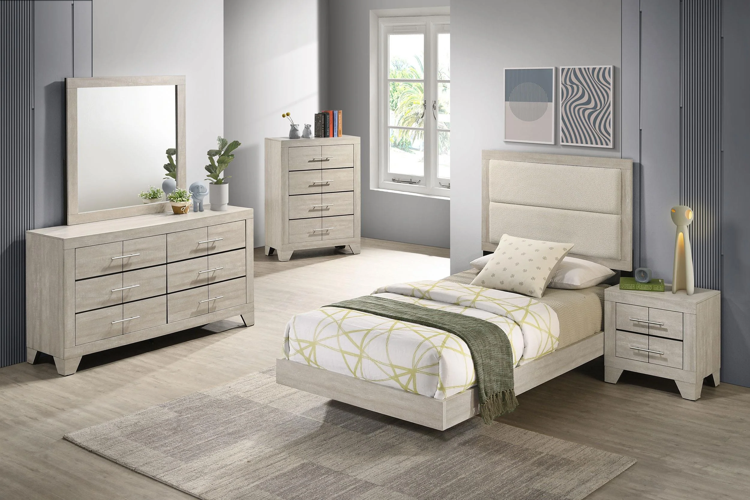 Trenton Rustic Cream 54-inch Wood Twin Panel Bed - Image 11