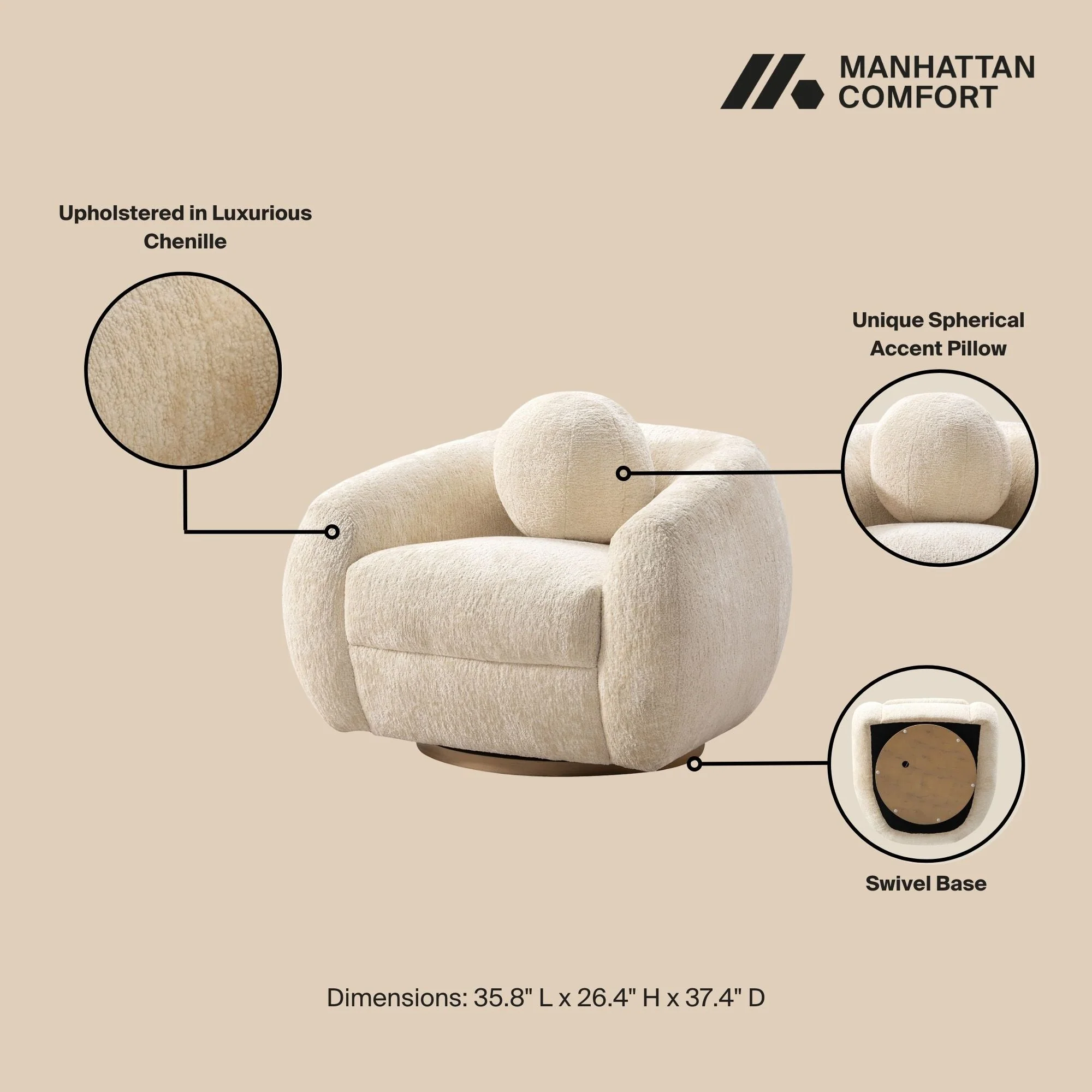 Tribeca Accent Chairs in Cream (set of 2) - Image 3