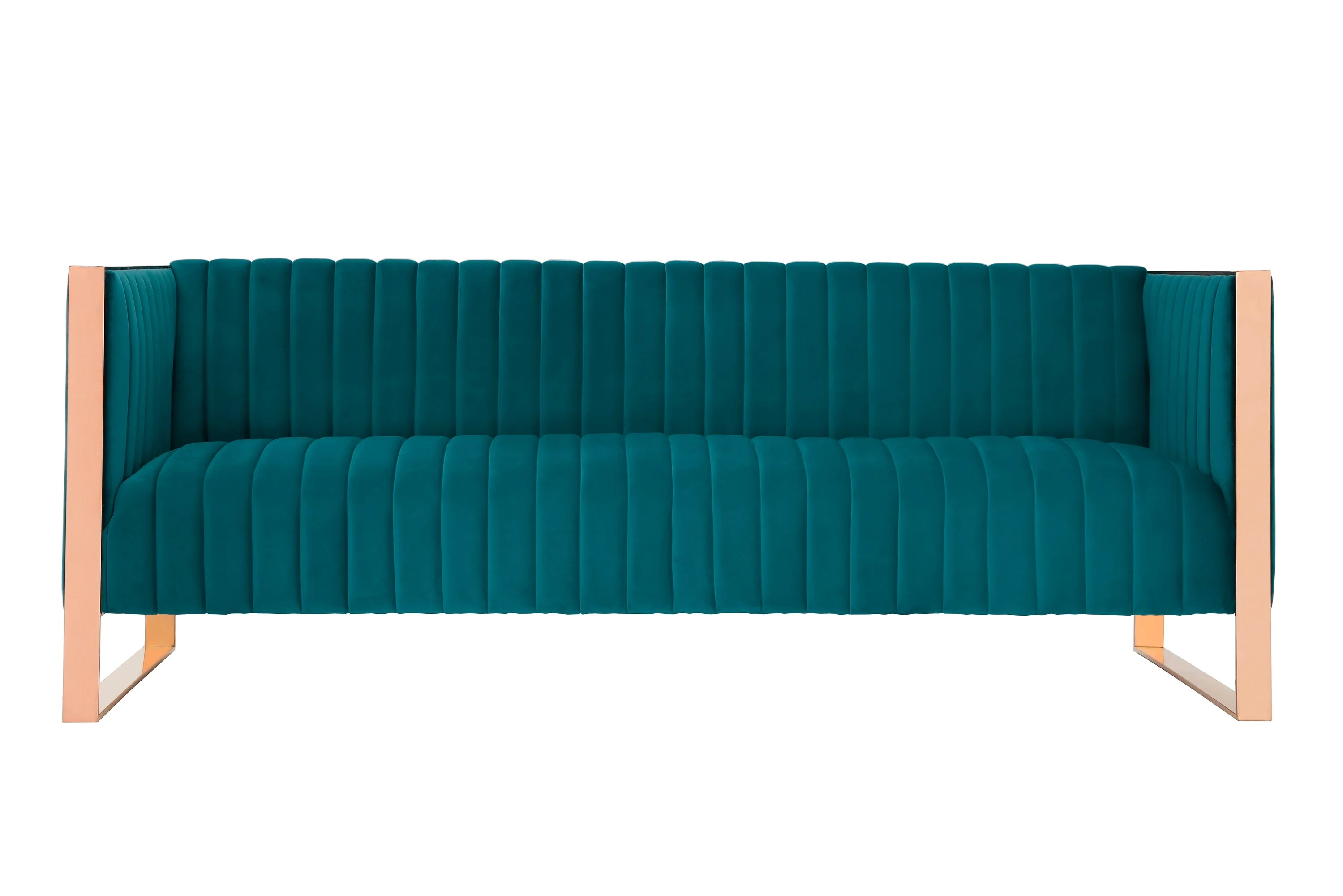 Trillium 3 Piece - Sofa, Loveseat and Armchair Set in Teal and Gold - Image 8