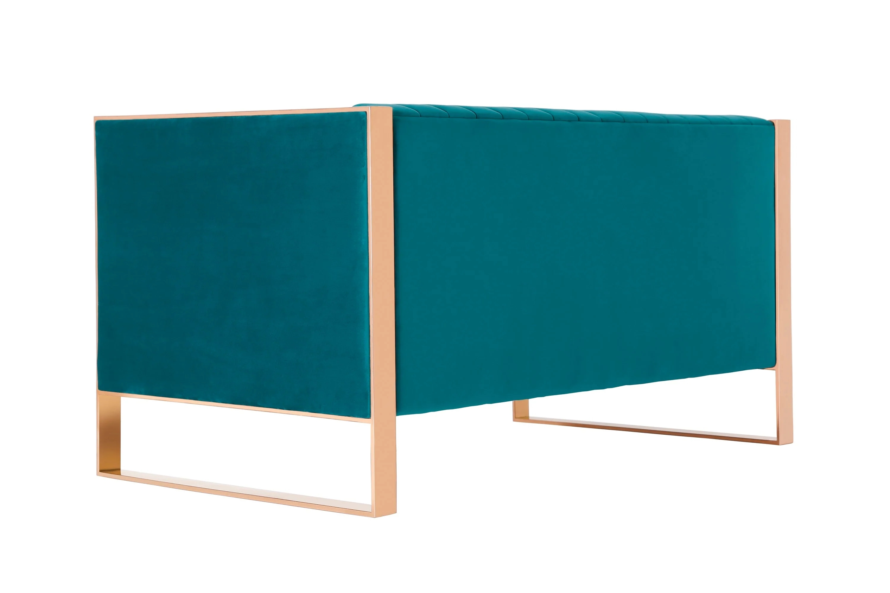 Trillium Loveseat in Aqua Blue and Gold - Image 6