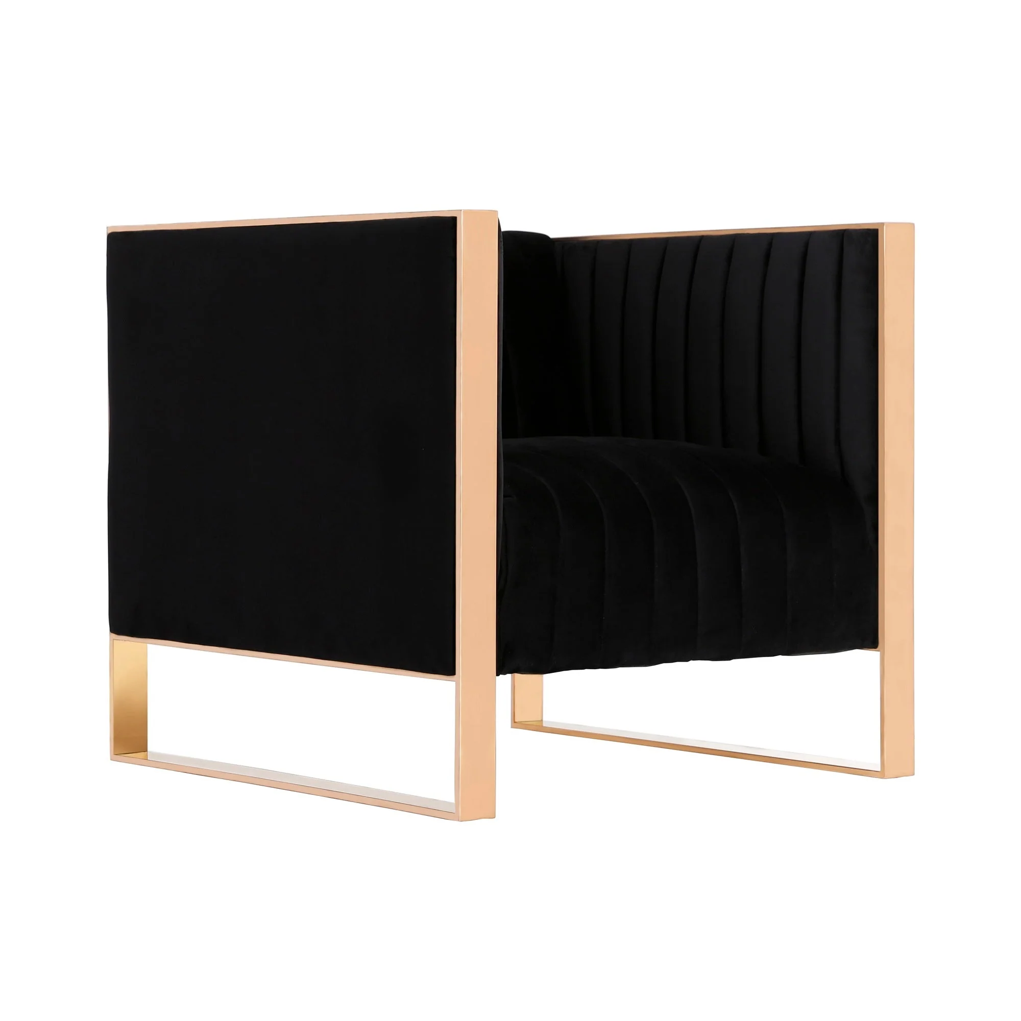 Trillium Sofa and Armchair in Black and Gold (set of 3) - Image 7