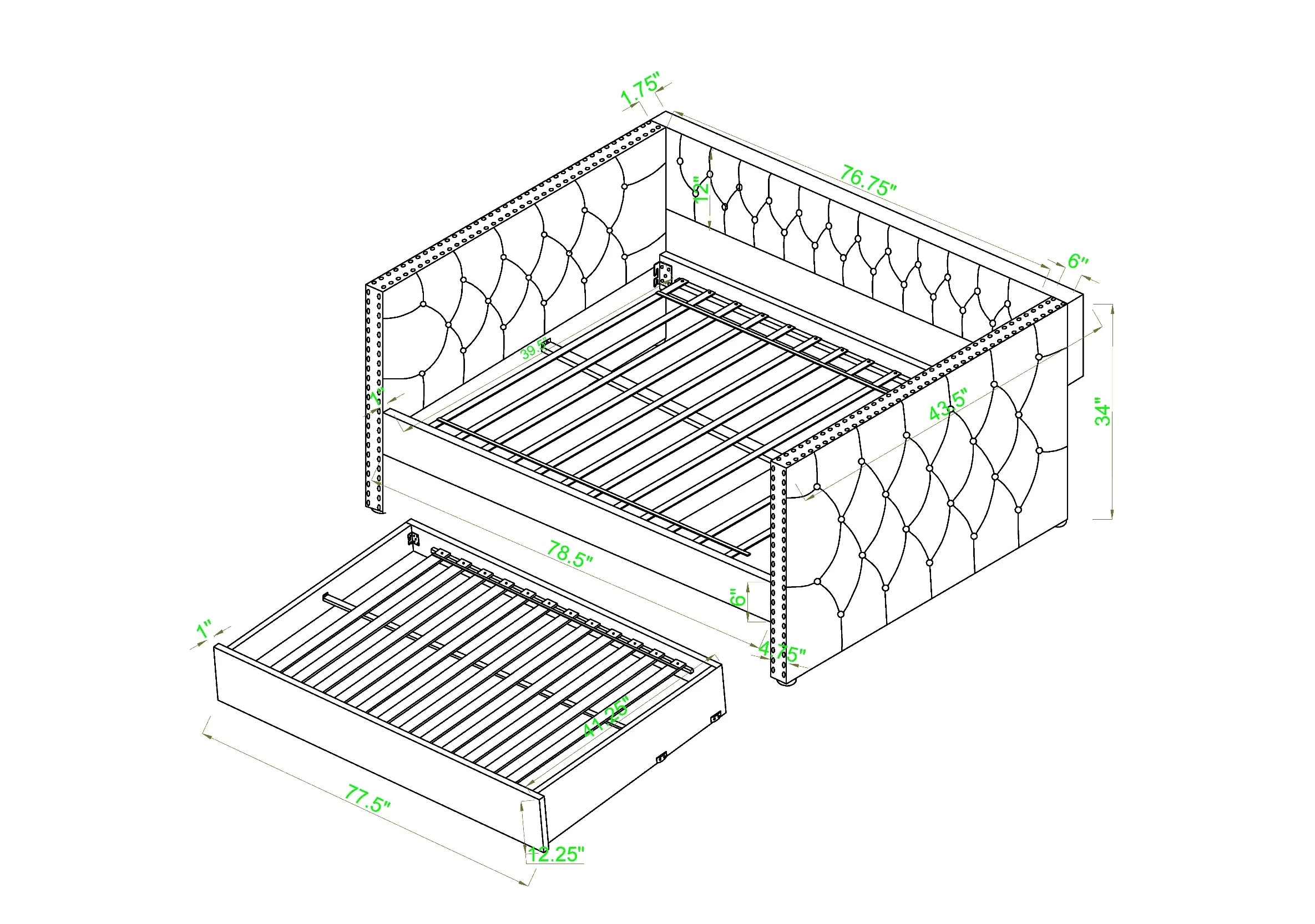 Trina Gray Twin Daybed - Image 5