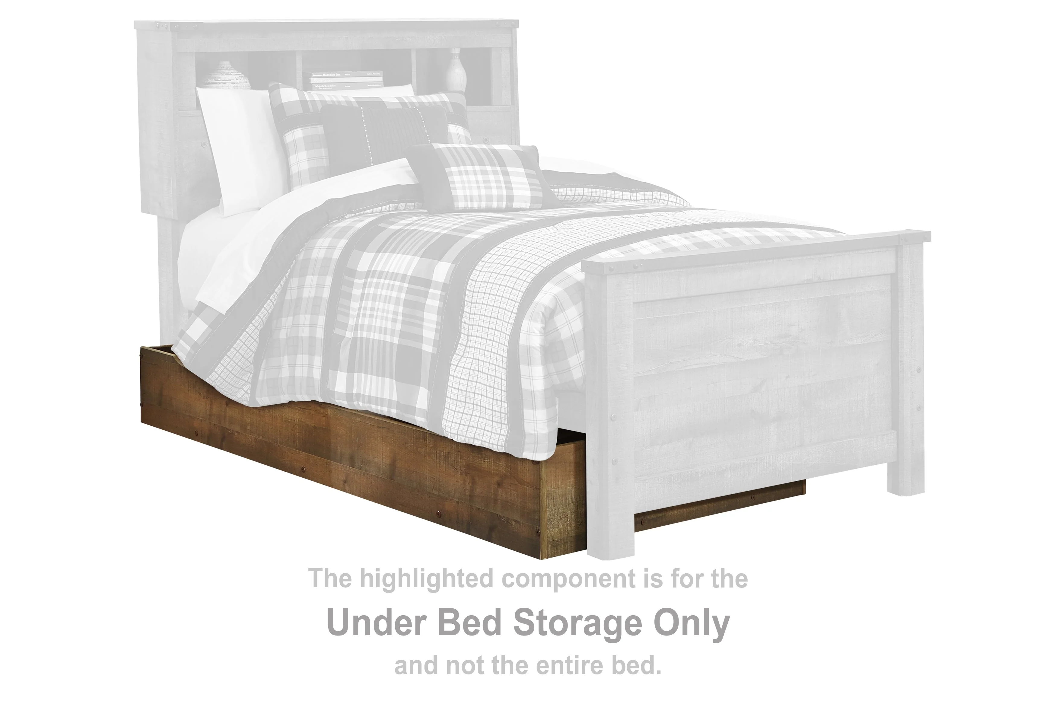 Trinell Brown Full Bookcase Platform Bed with 1 Large Storage Drawer - Image 2
