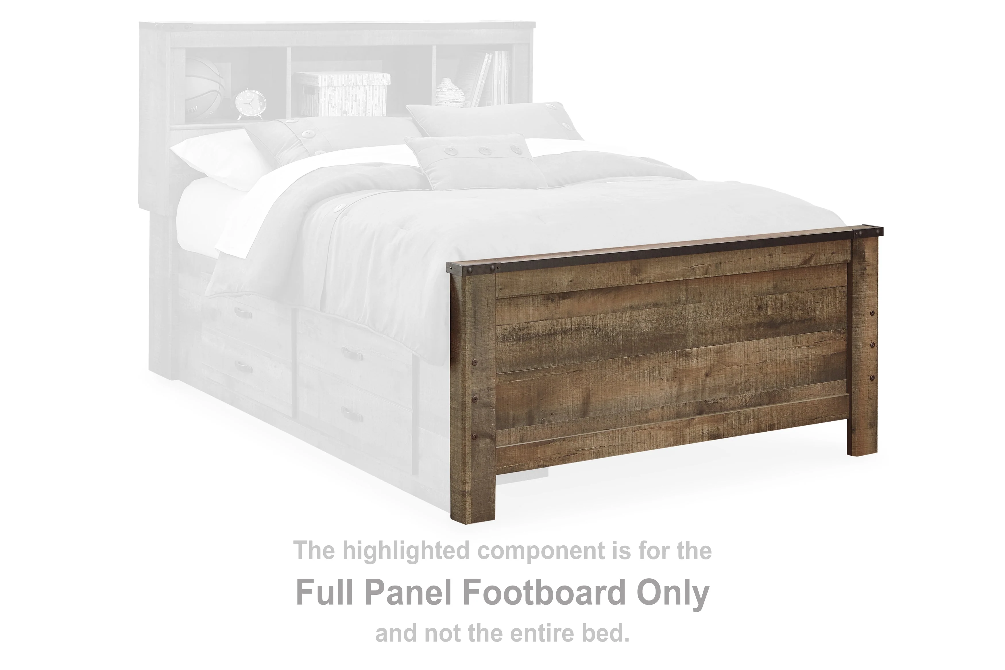 Trinell Brown Full Bookcase Platform Bed with 1 Large Storage Drawer - Image 3