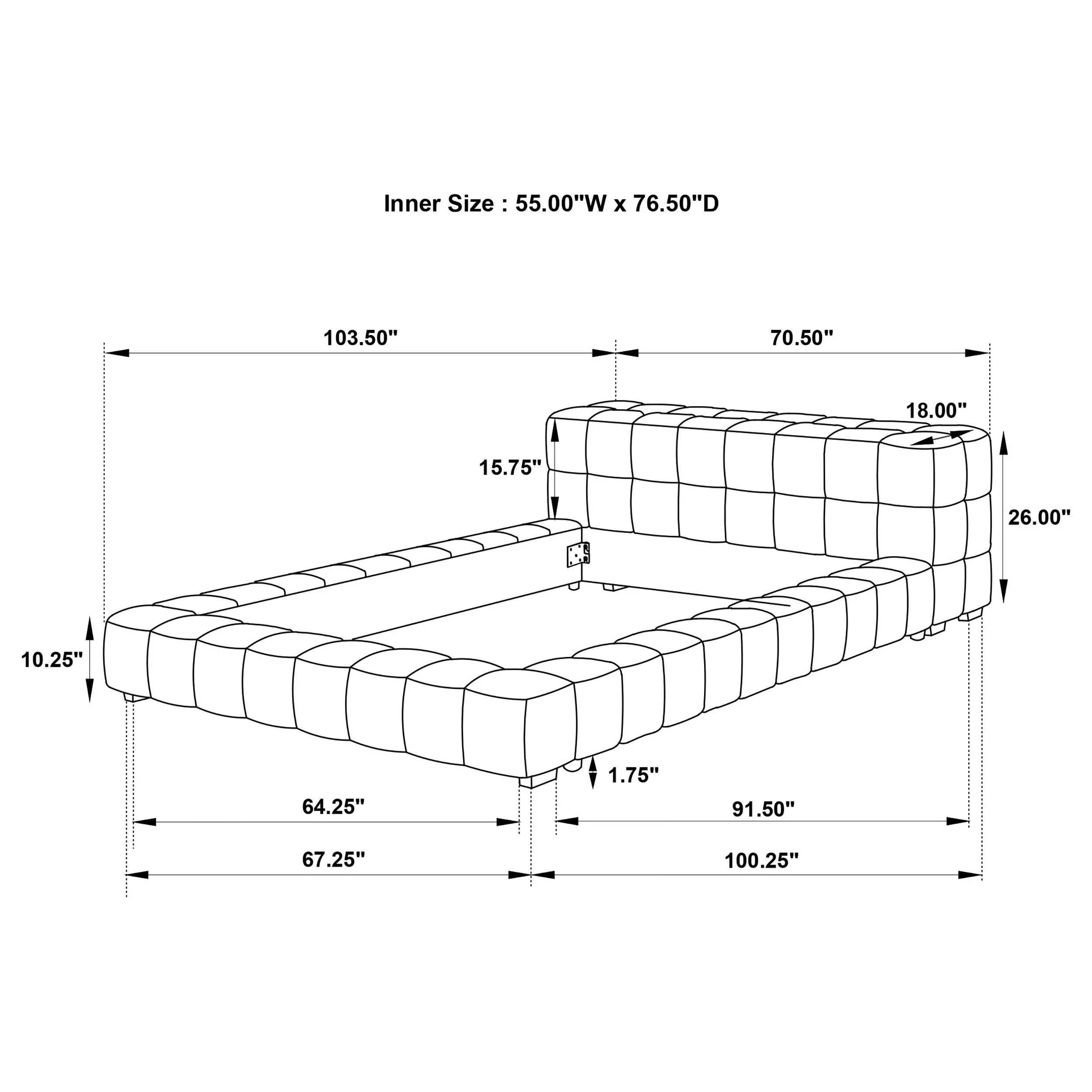 Trinity Green Upholstered Full Platform Bed - Image 6