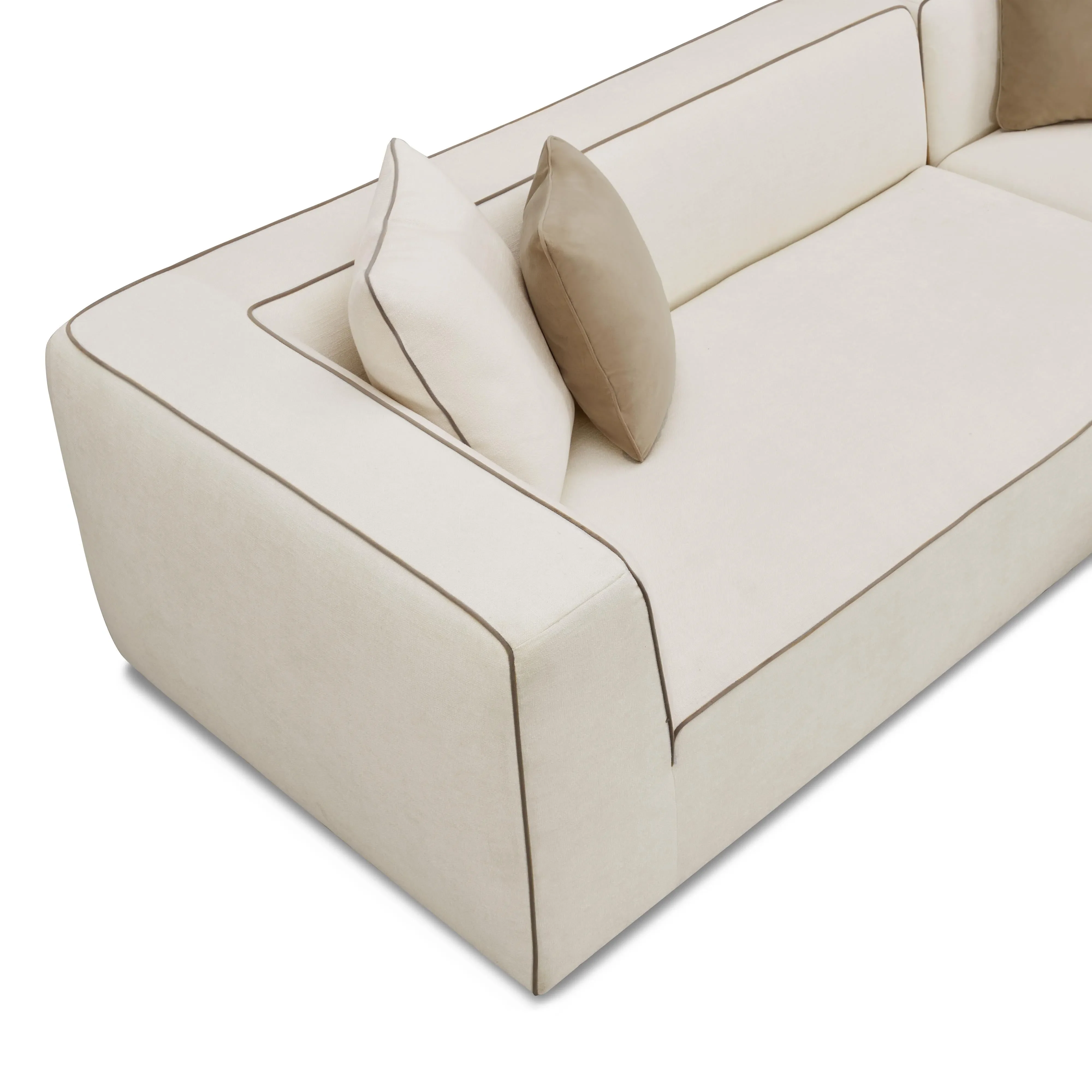 Tristine Cream Linen Sectional - Image 11