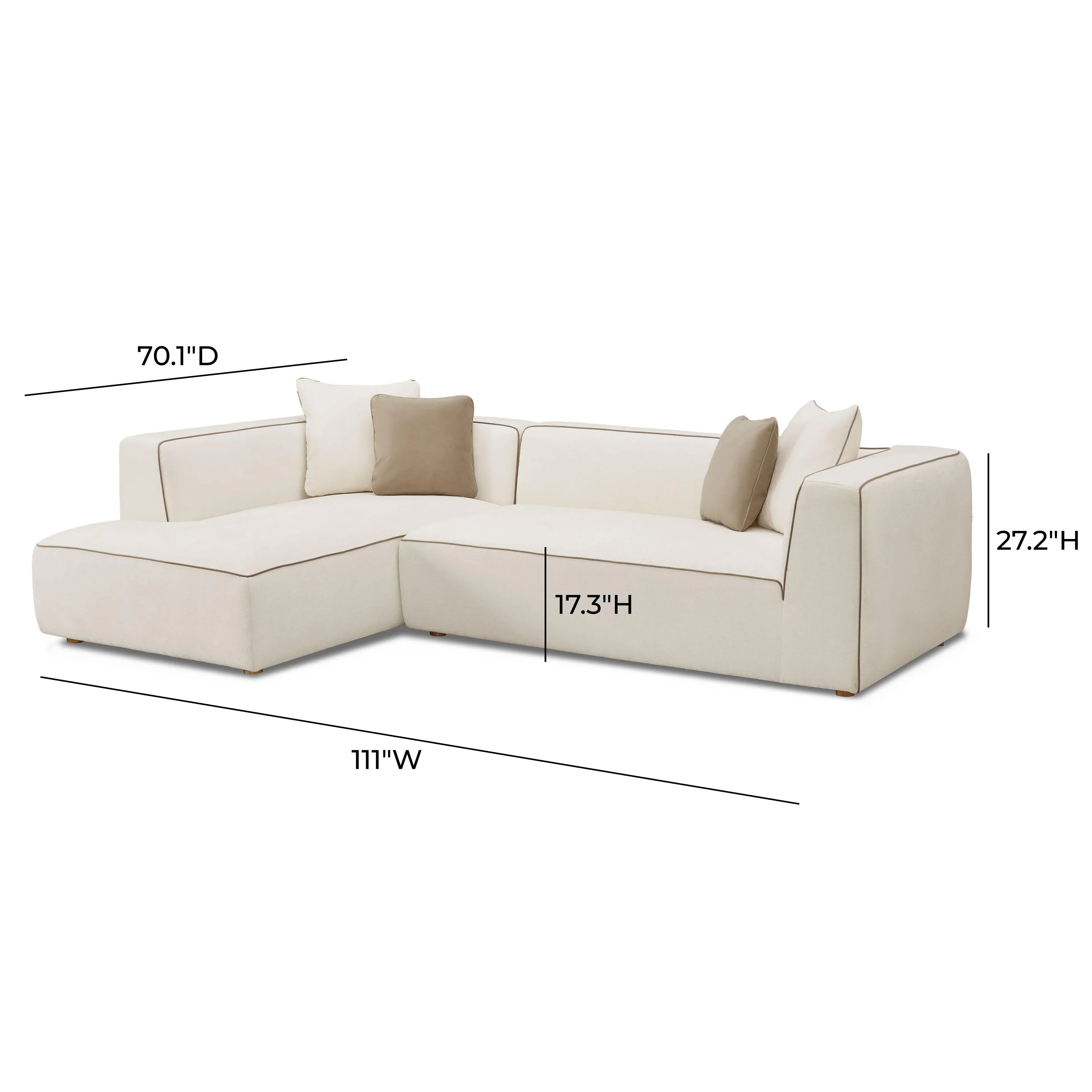 Tristine Cream Linen Sectional - Image 12