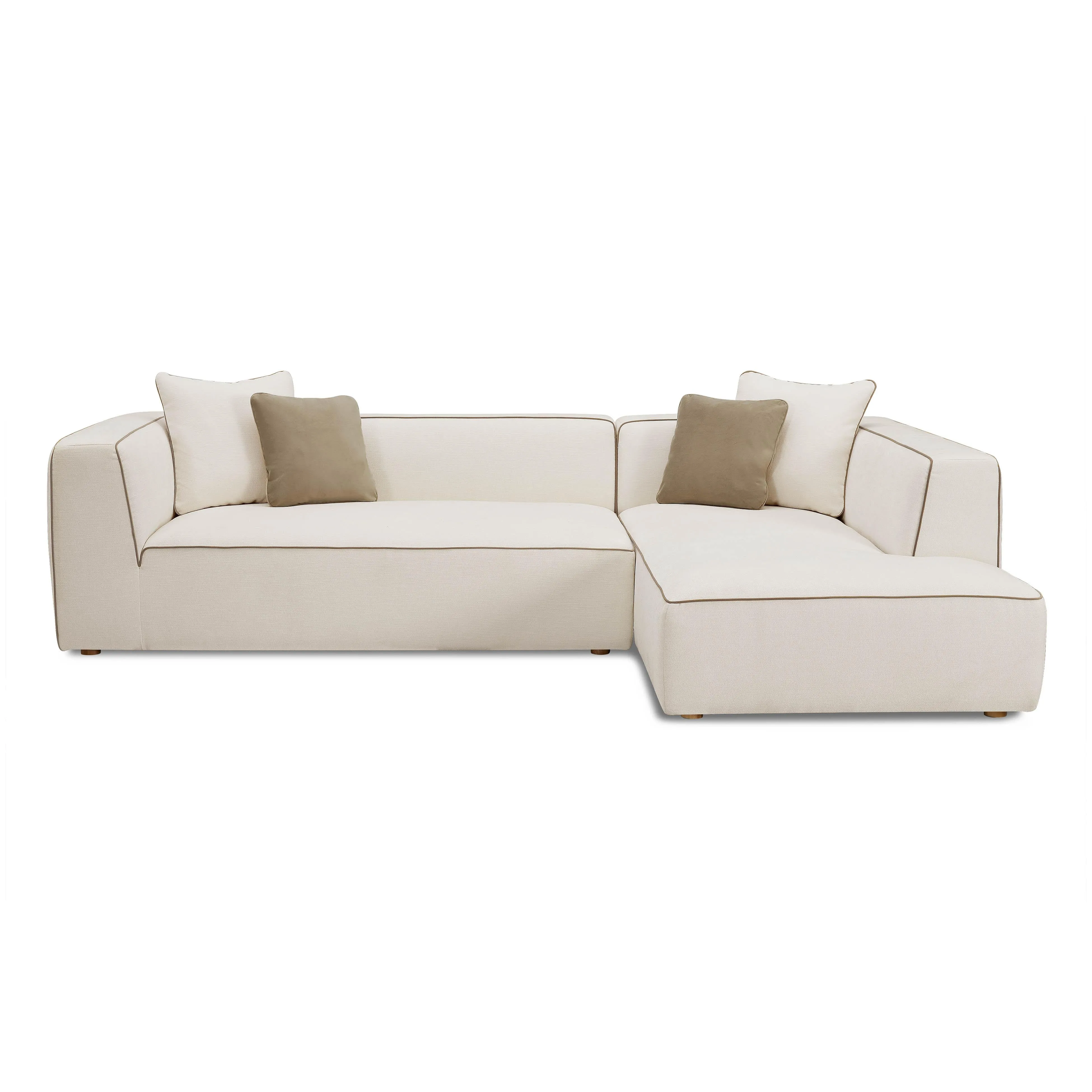 Tristine Cream Linen Sectional - Image 3