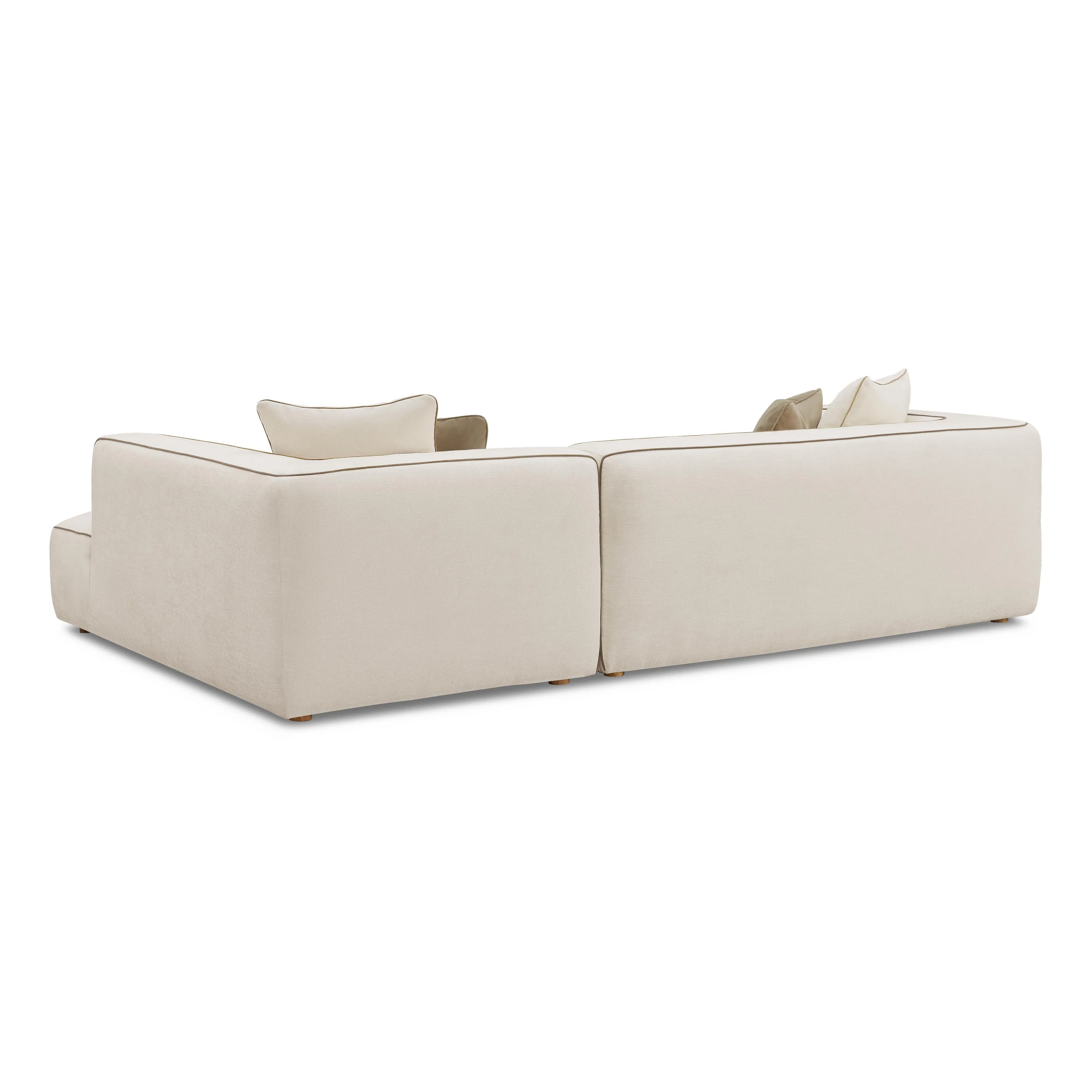 Tristine Cream Linen Sectional - Image 4