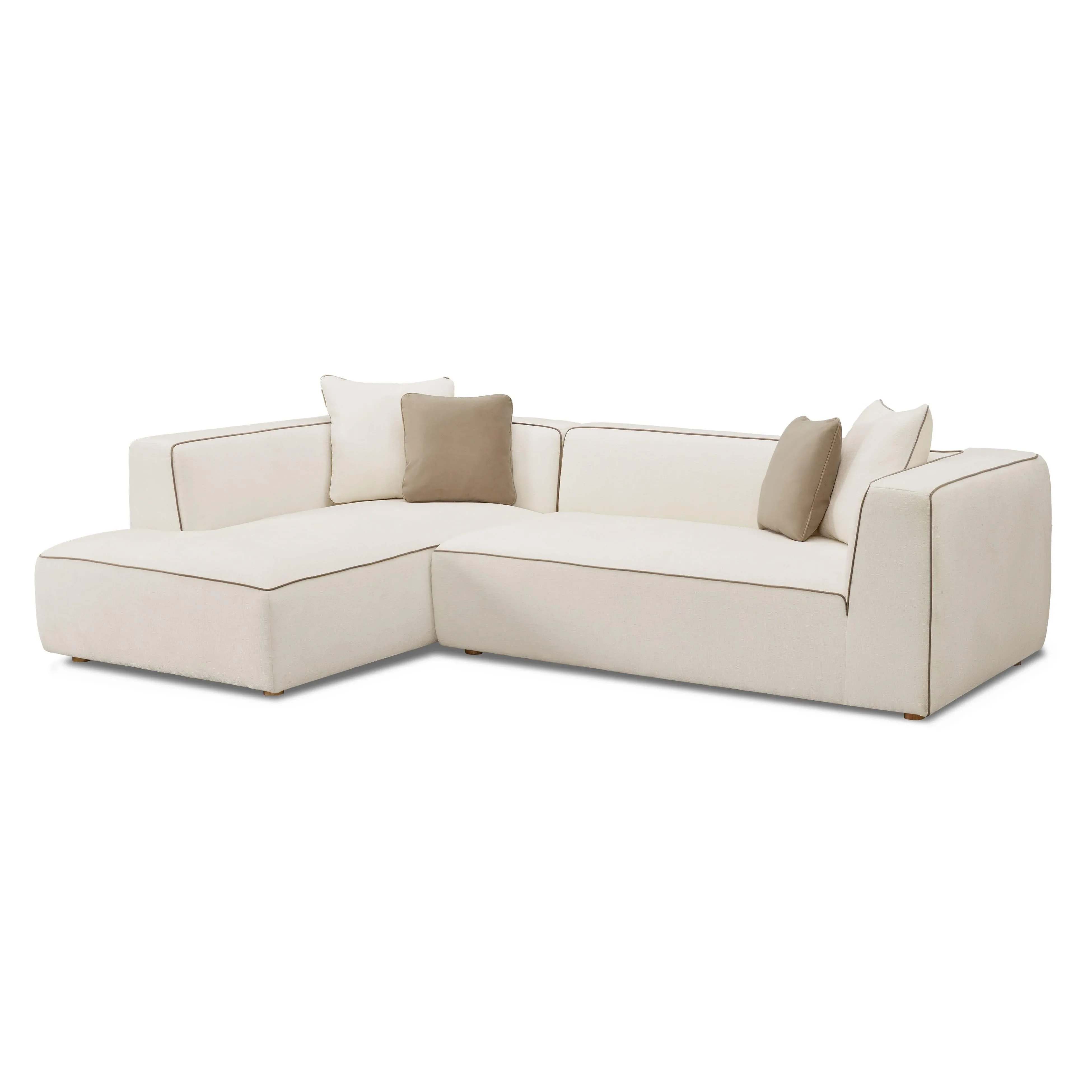 Tristine Cream Linen Sectional - Image 7