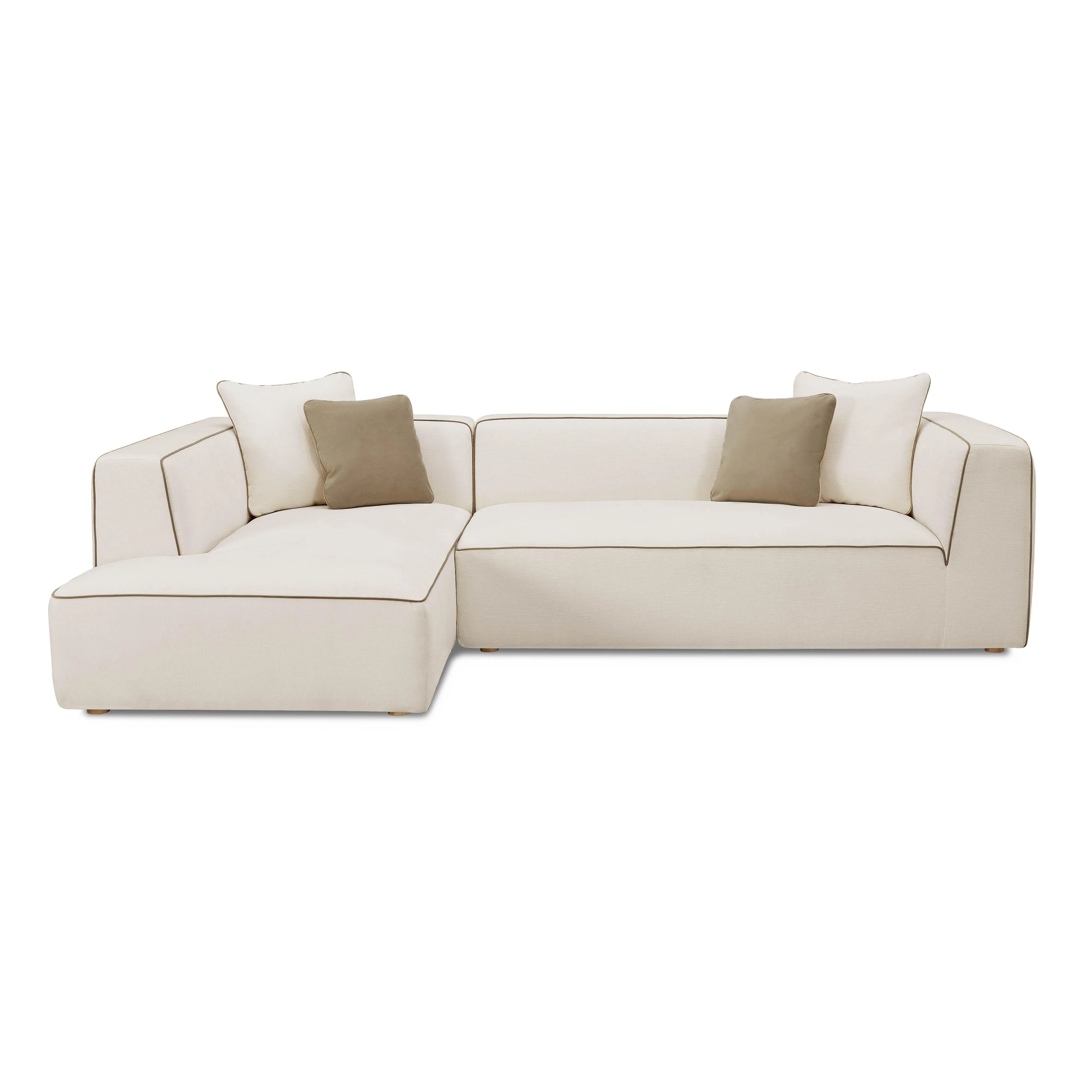 Tristine Cream Linen Sectional - Image 9